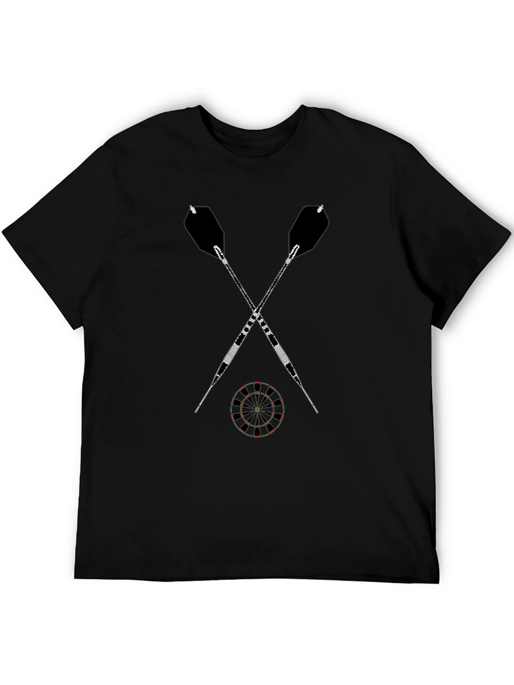 Darts Graphic Tee - Casual Black Cotton T-Shirt