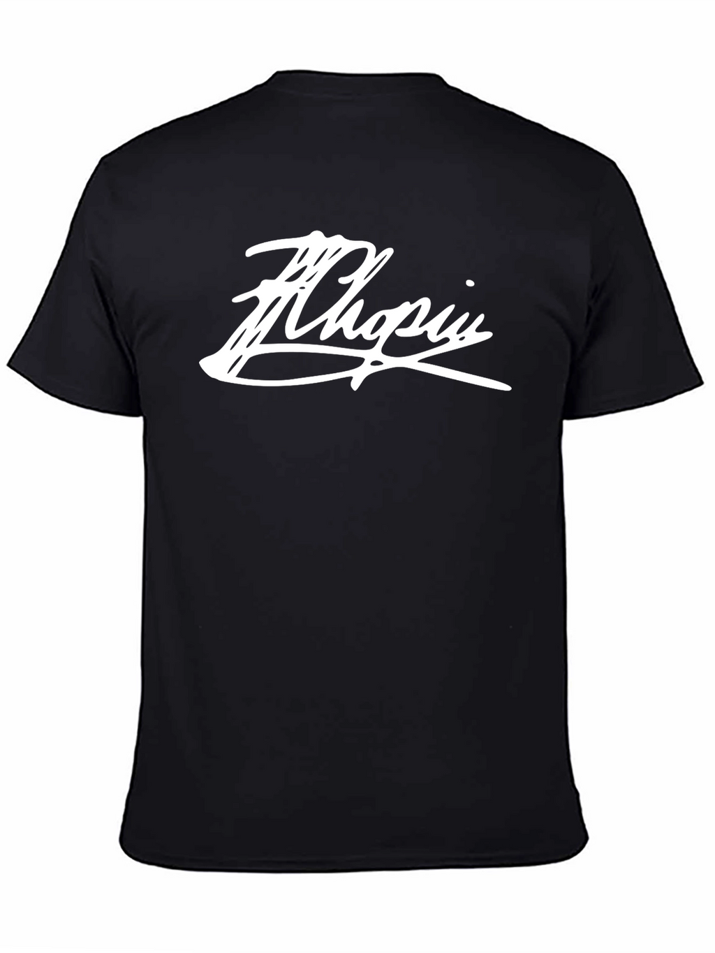 Chopin Script Tee - Black Graphic T-Shirt