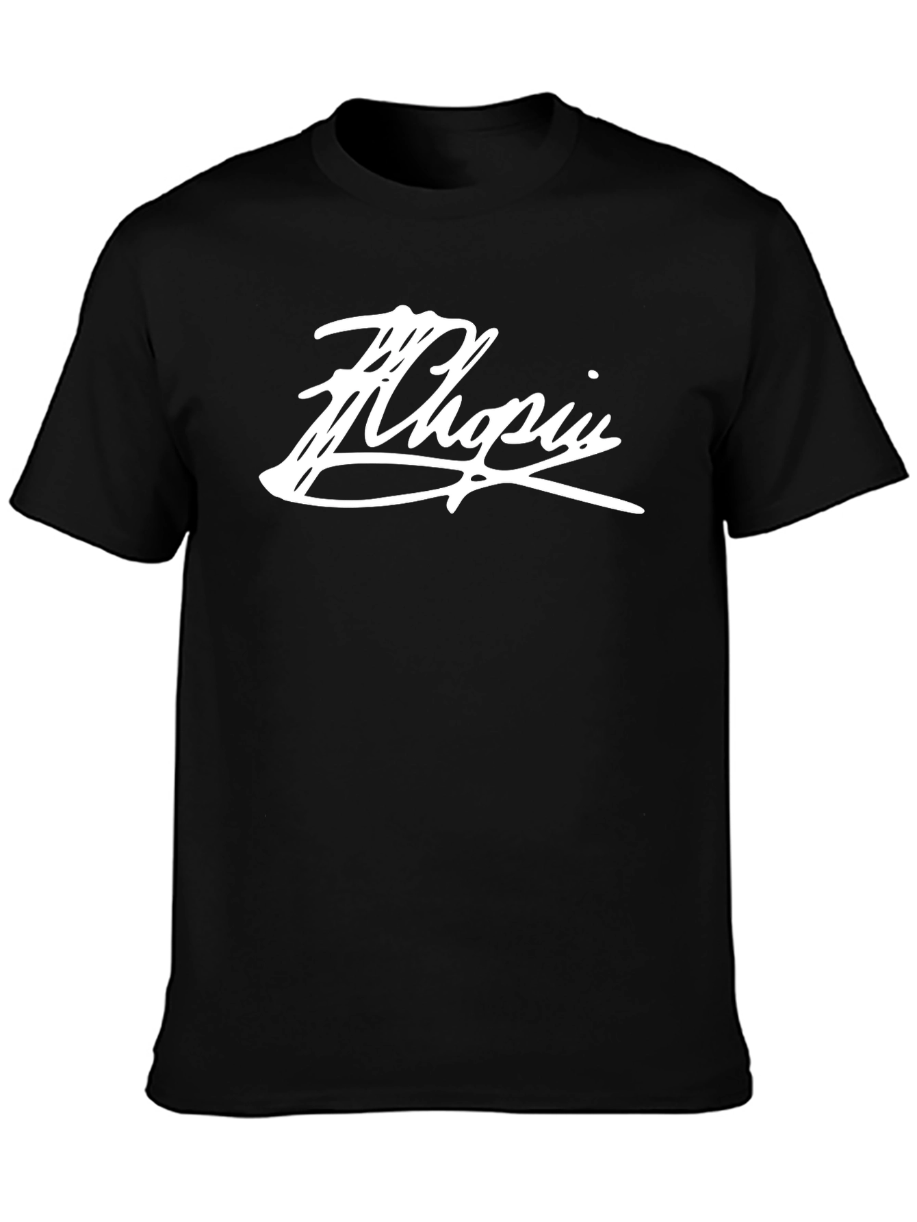 Chopin Script Tee - Black Graphic T-Shirt