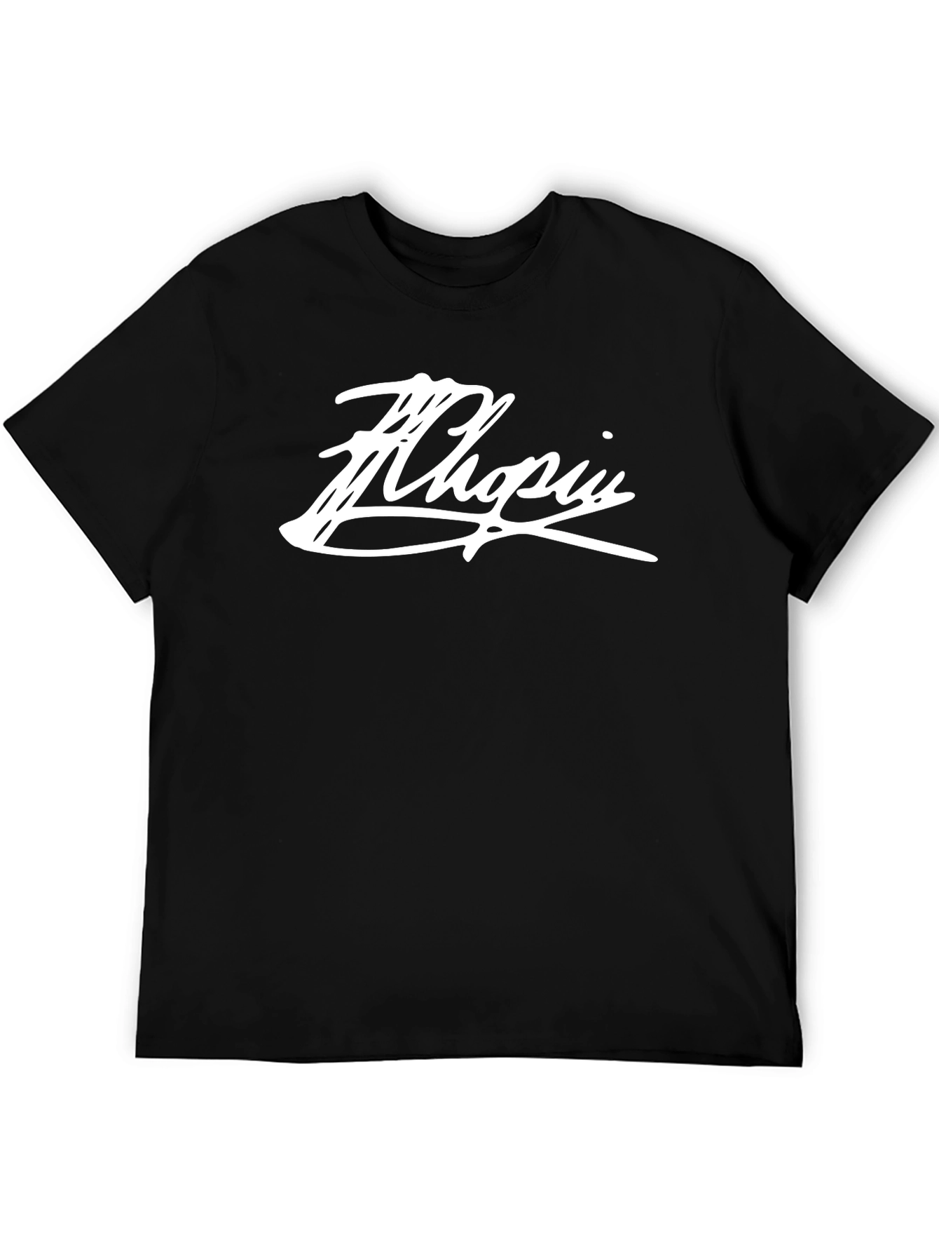 Chopin Script Tee - Black Graphic T-Shirt