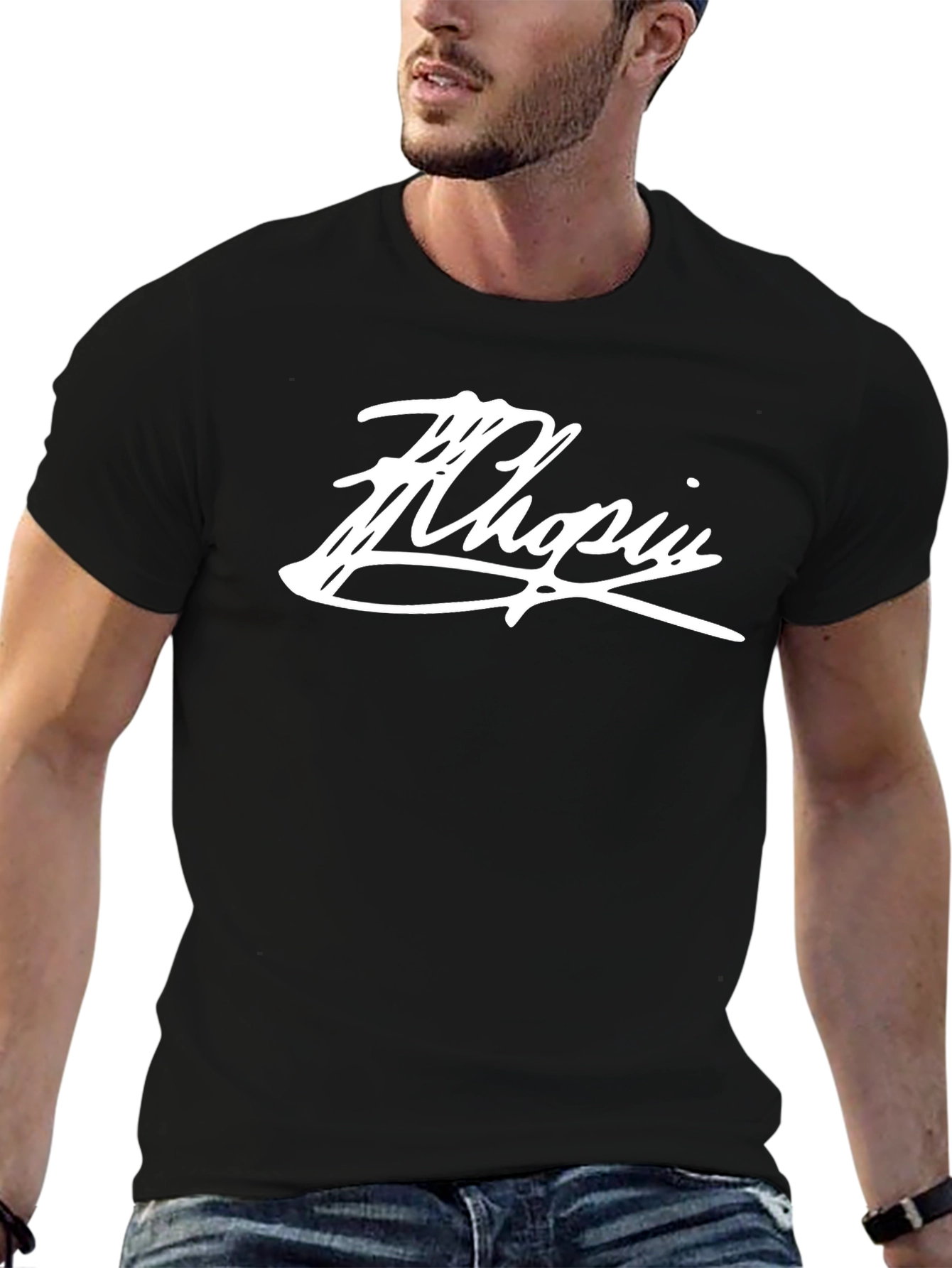 Chopin Script Tee - Black Graphic T-Shirt