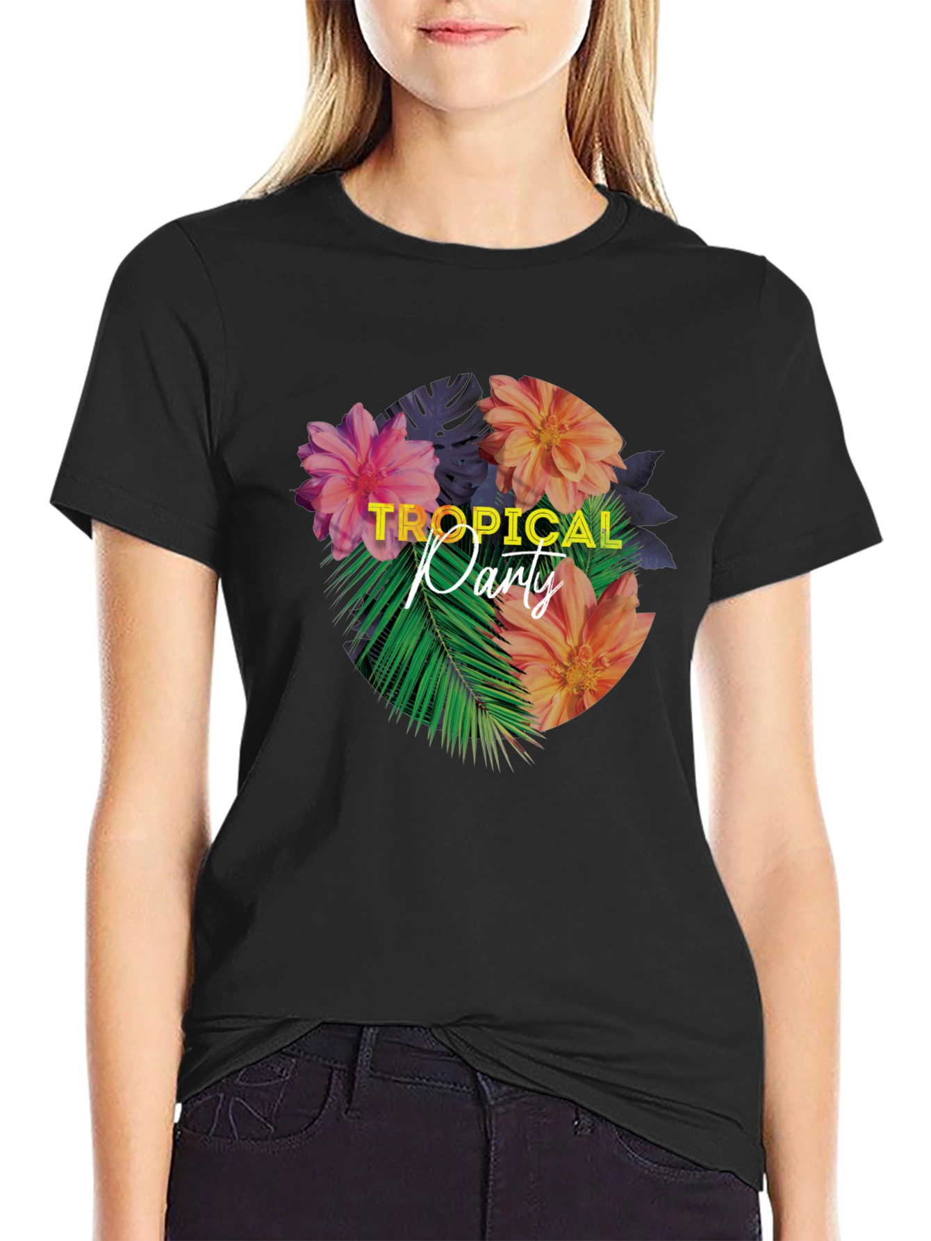 Tropical Party Floral Graphic T-Shirt