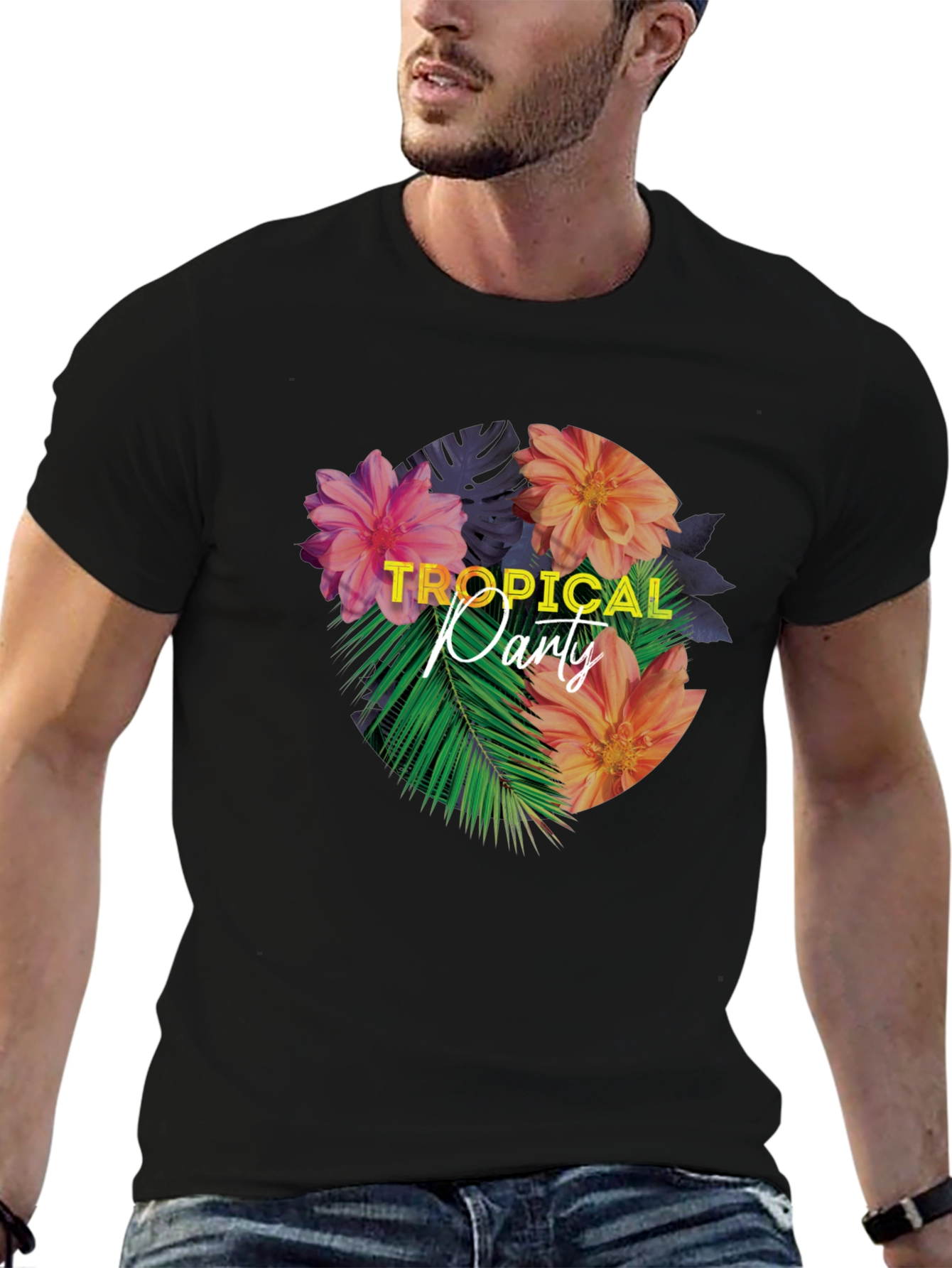 Tropical Party Floral Graphic T-Shirt