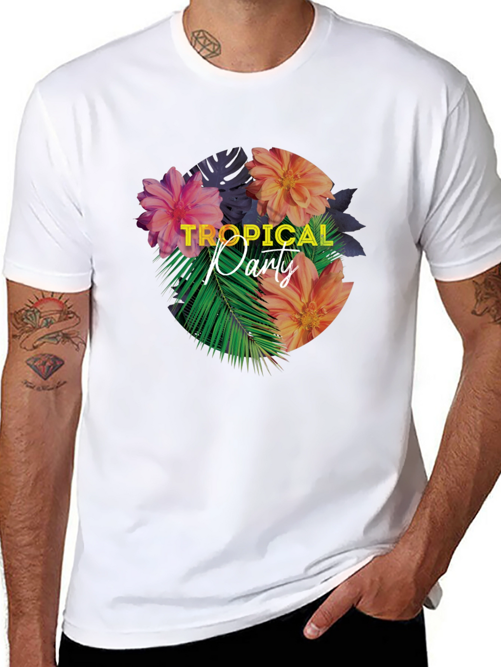 Tropical Party Floral Graphic T-Shirt