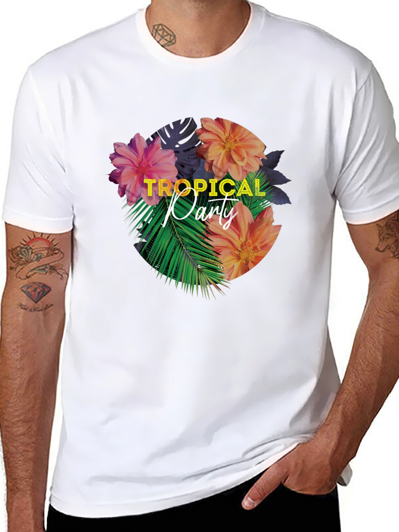 Tropical Party Floral Graphic T-Shirt