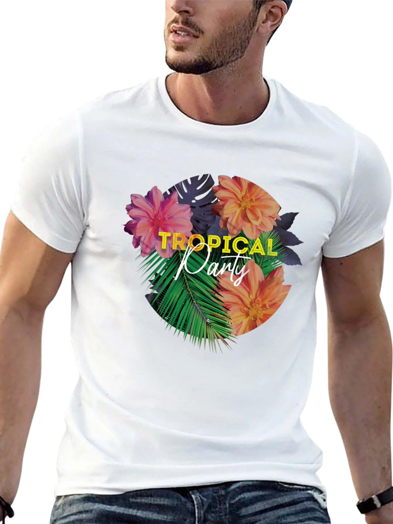 Tropical Party Floral Graphic T-Shirt