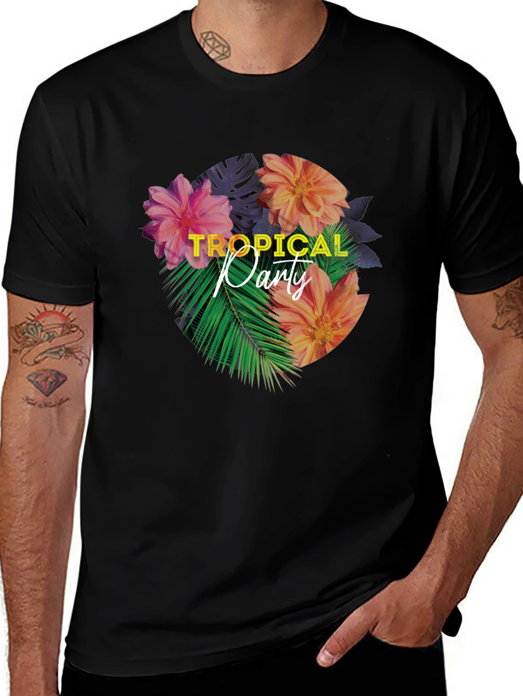 Tropical Party Floral Graphic T-Shirt