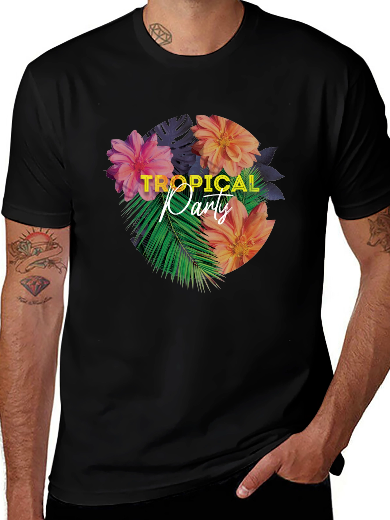 Tropical Party Floral Graphic T-Shirt
