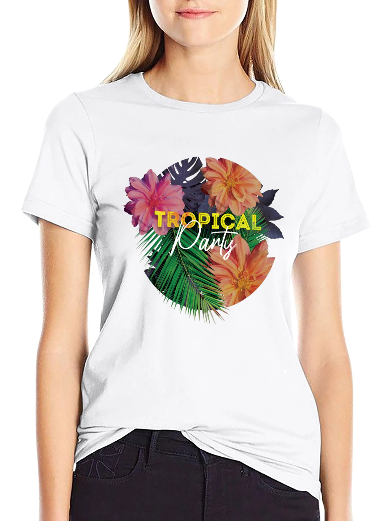 Tropical Party Floral Graphic T-Shirt