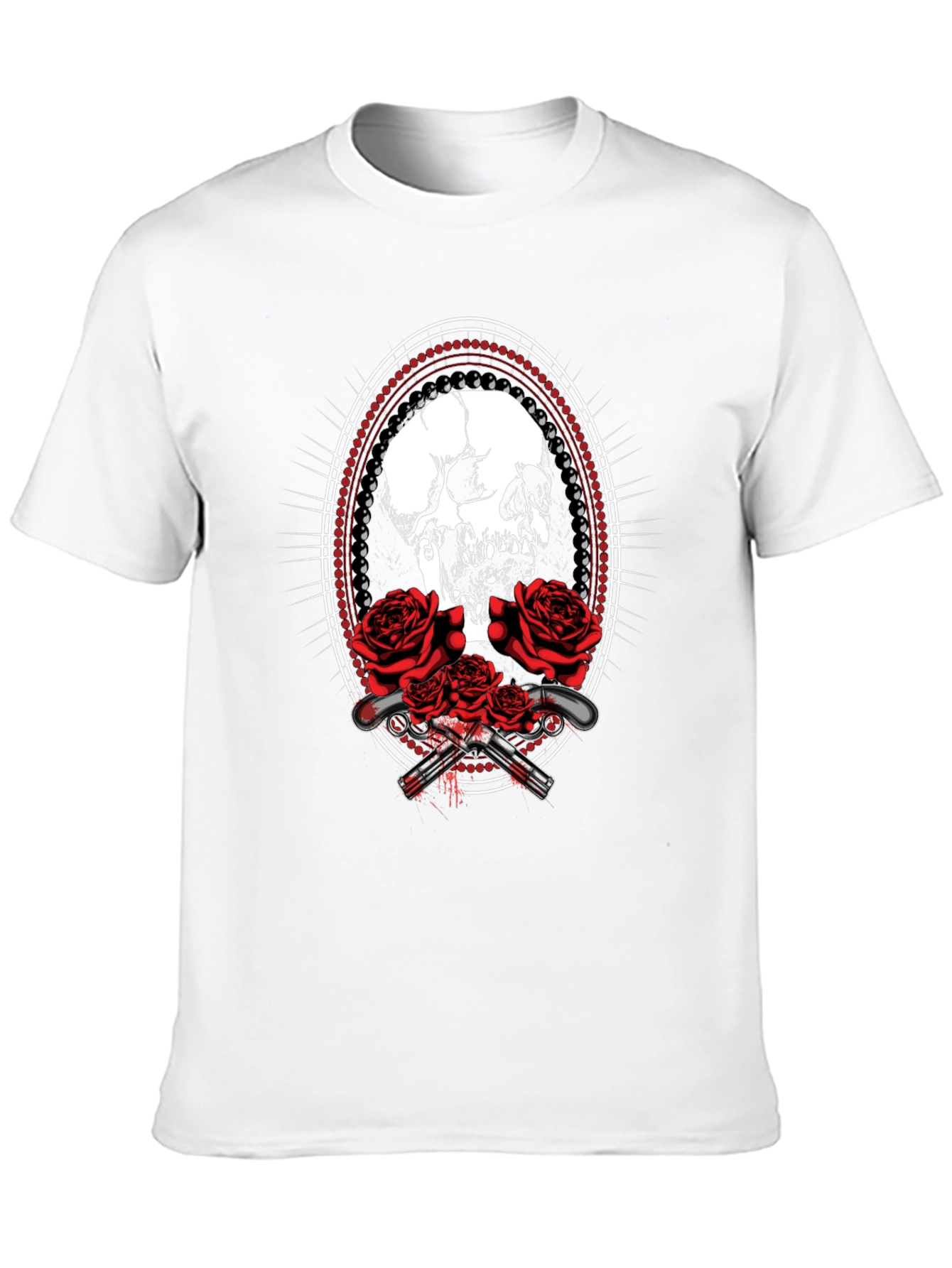 Skull & Roses Graphic Tee - Black