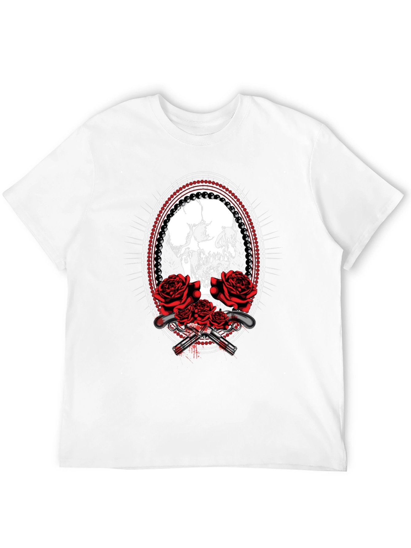 Skull & Roses Graphic Tee - Black