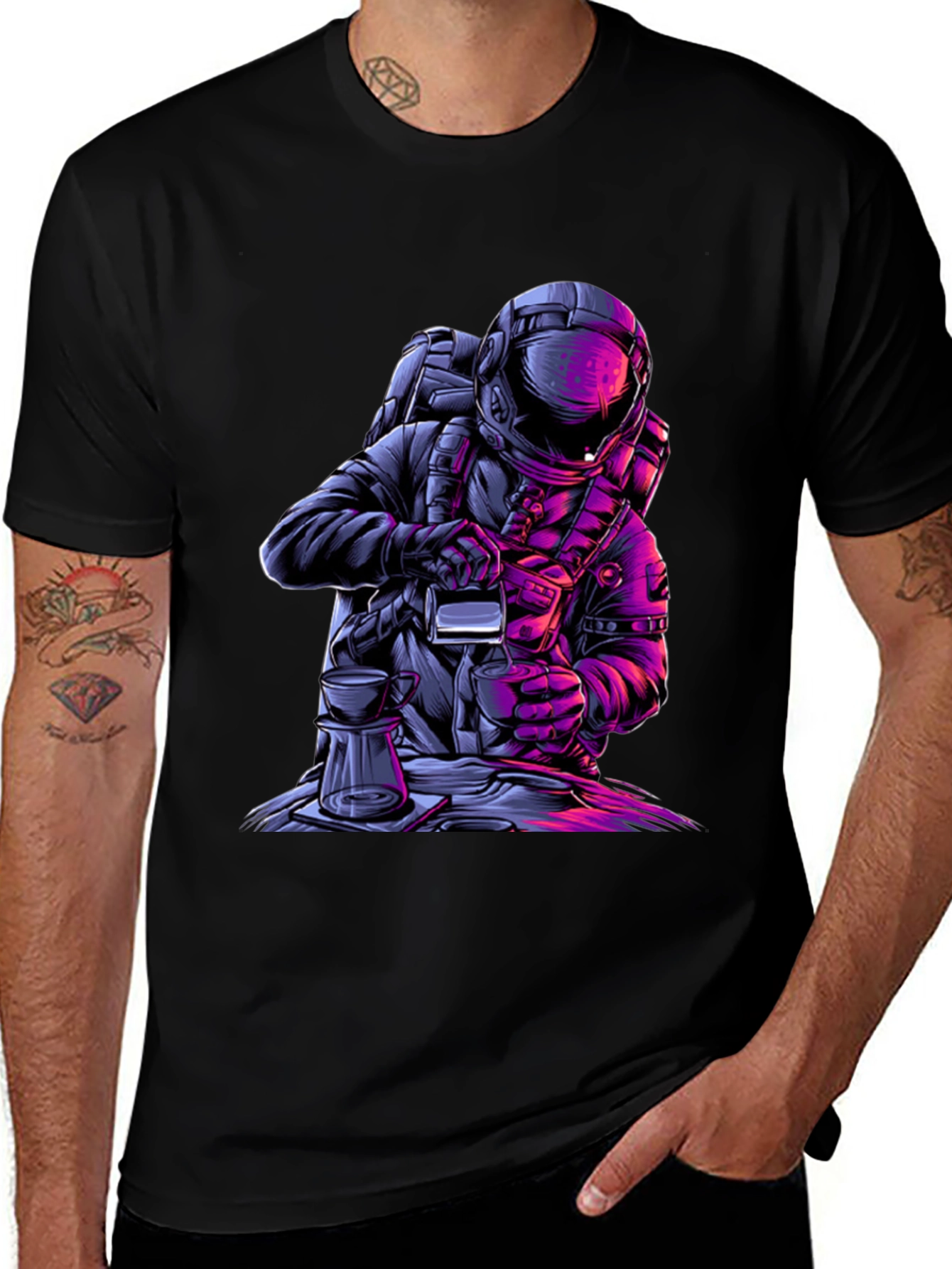 Astronaut Coffee Graphic Tee - Brew in Space