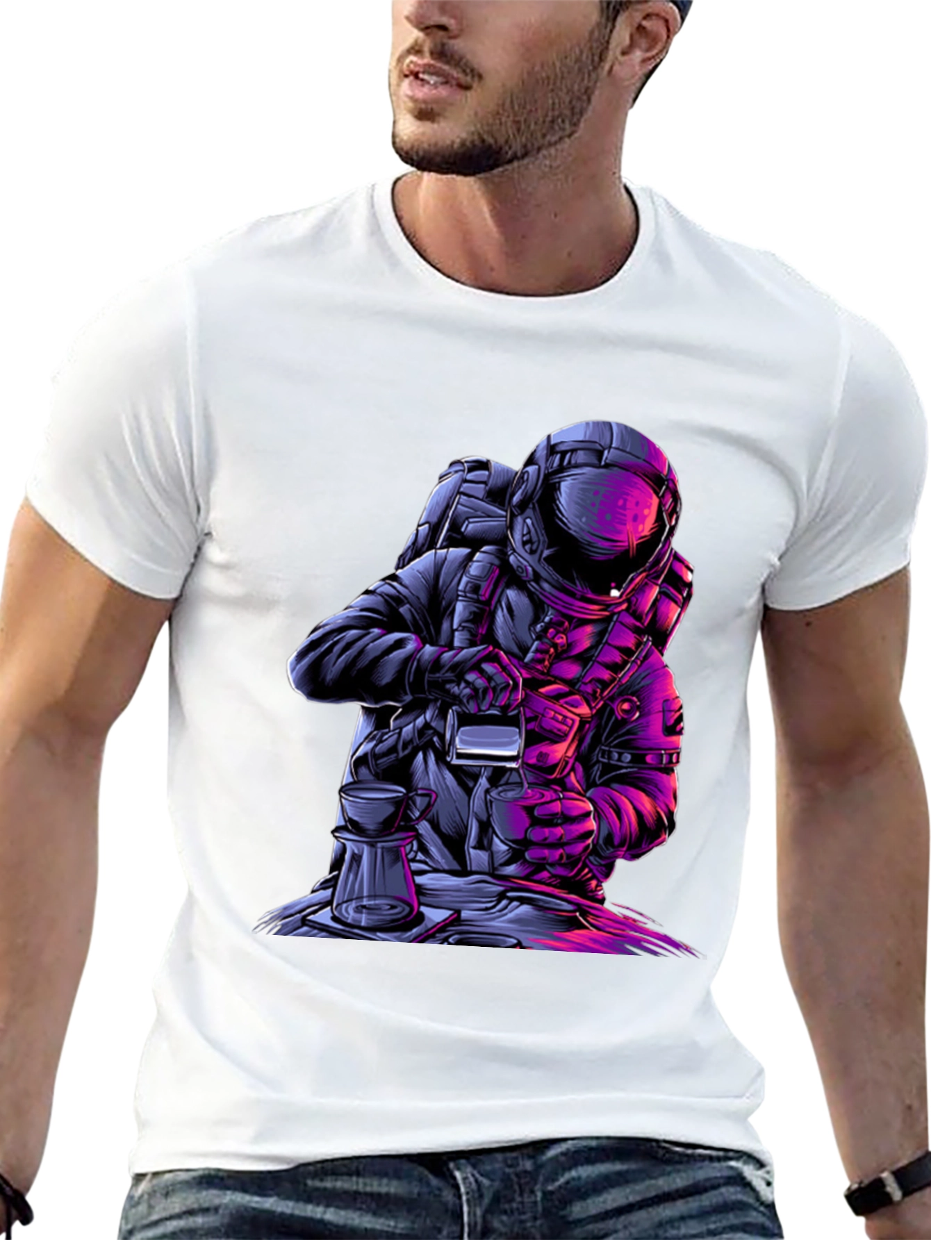 Astronaut Coffee Graphic Tee - Brew in Space