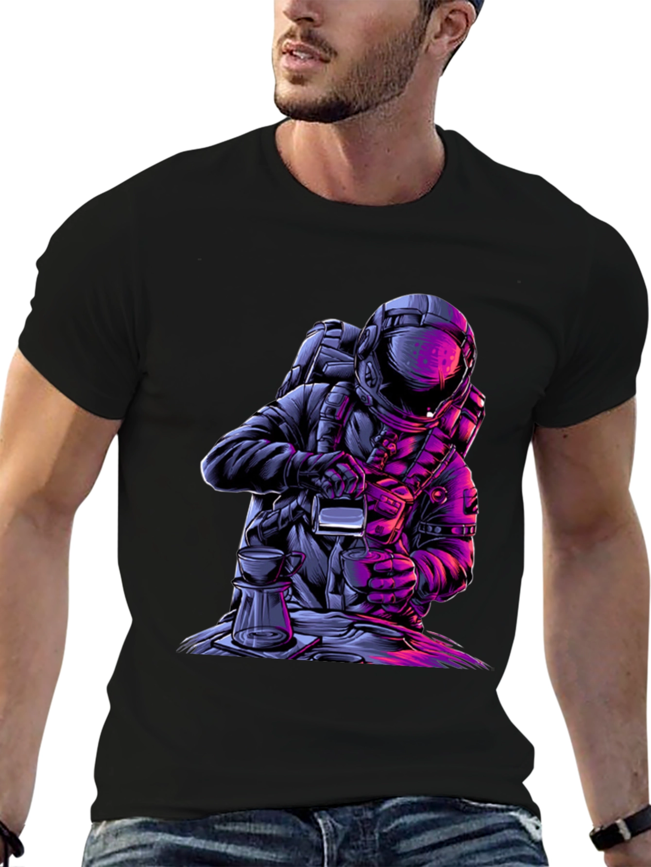 Astronaut Coffee Graphic Tee - Brew in Space