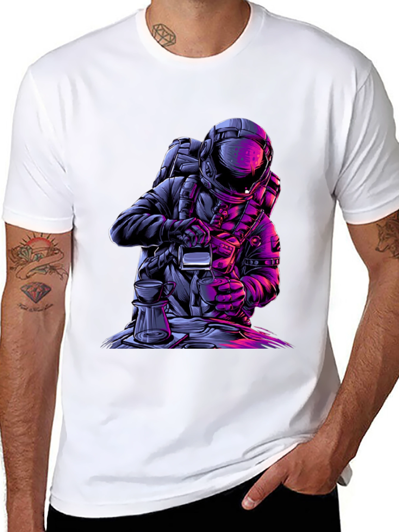 Astronaut Coffee Graphic Tee - Brew in Space