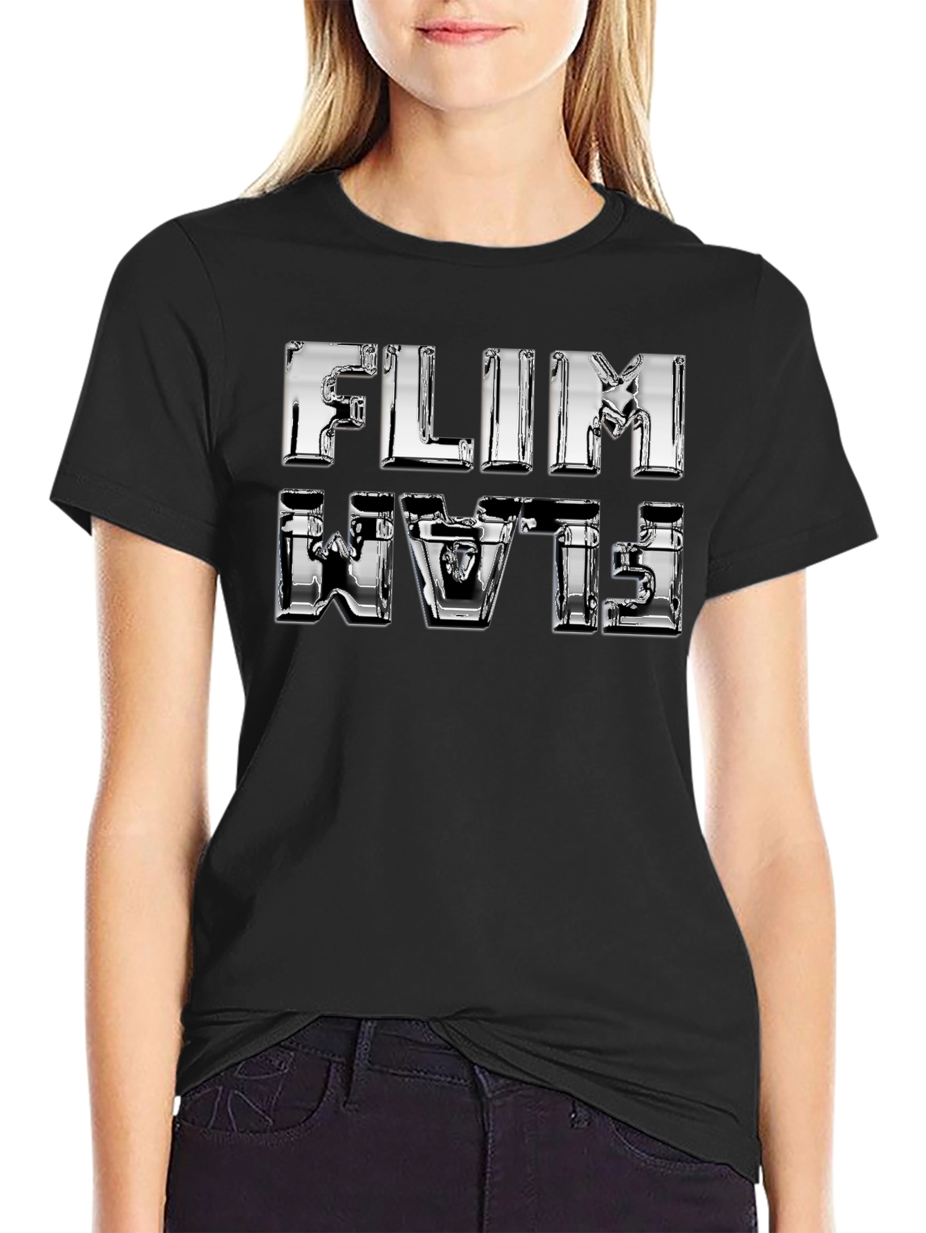 Flim Flam T-Shirt - Shiny Chrome Design