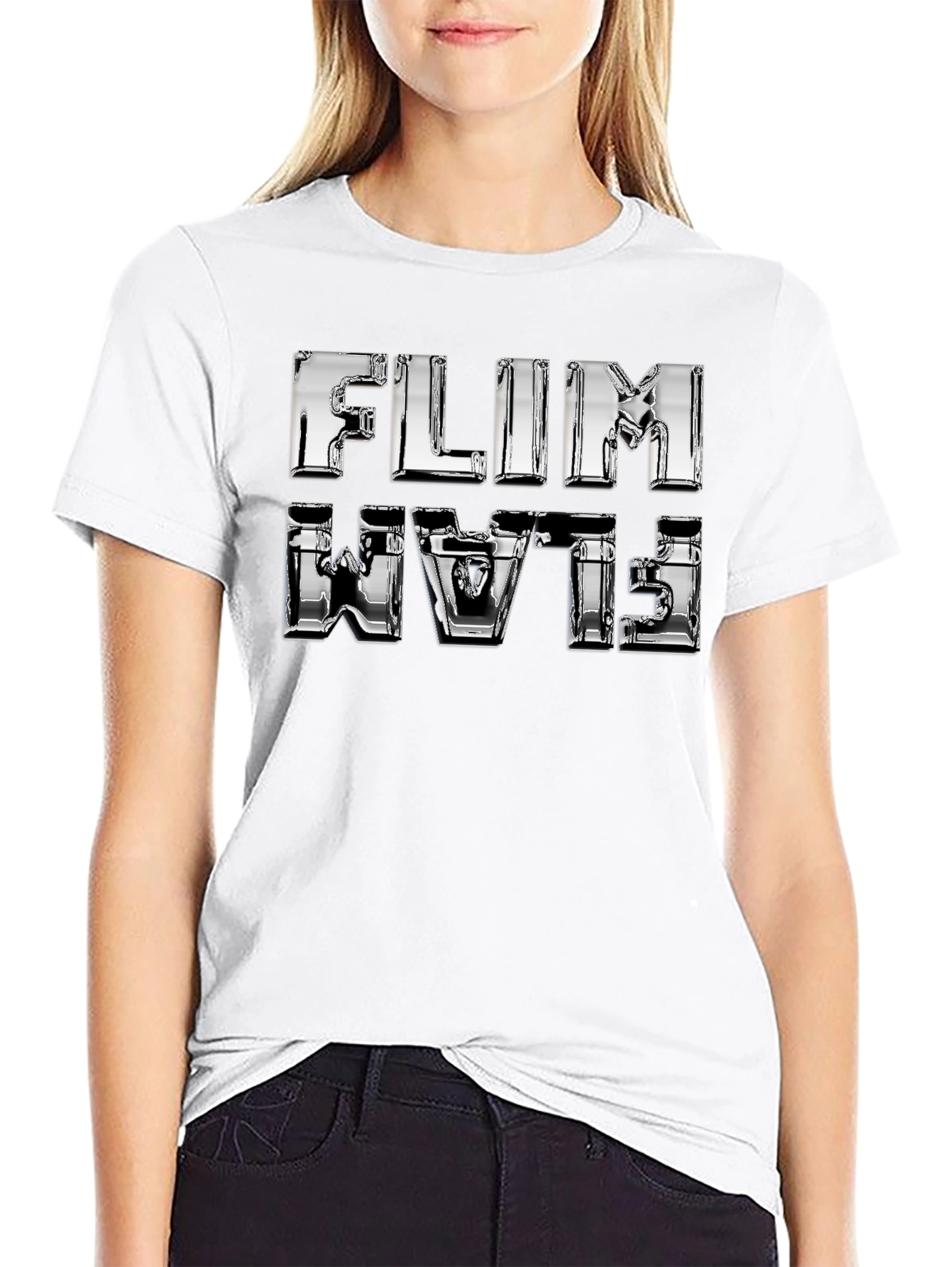 Flim Flam T-Shirt - Shiny Chrome Design