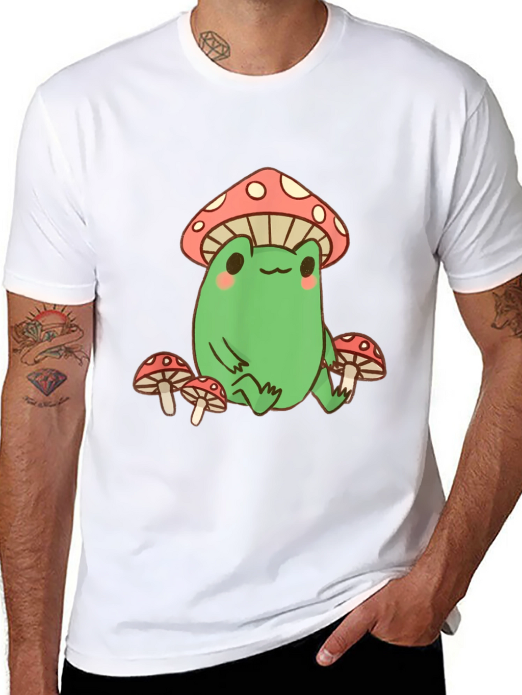 Frog Mushroom T-Shirt - Black