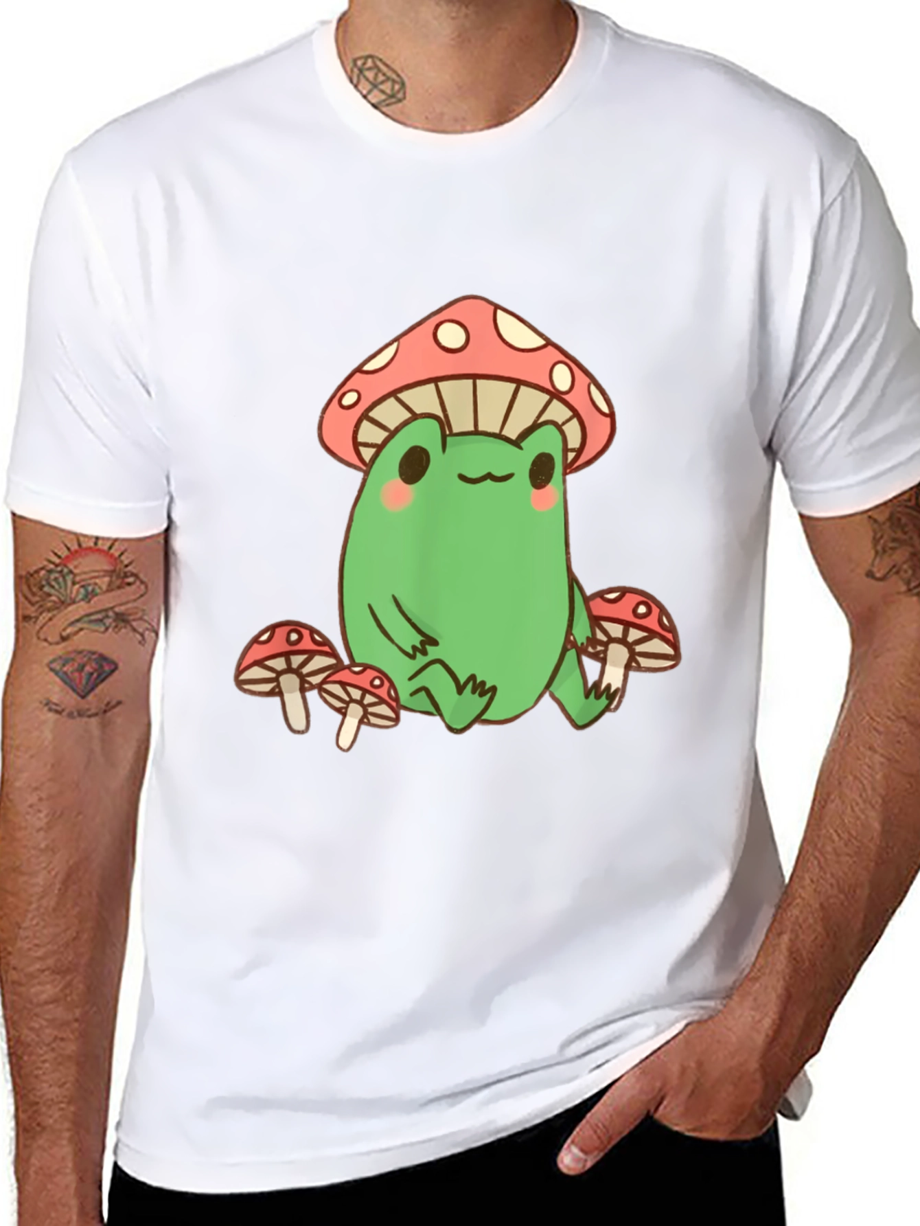 Frog Mushroom T-Shirt - Black