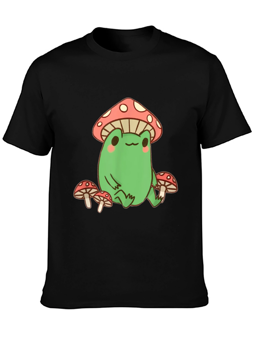Frog Mushroom T-Shirt - Black