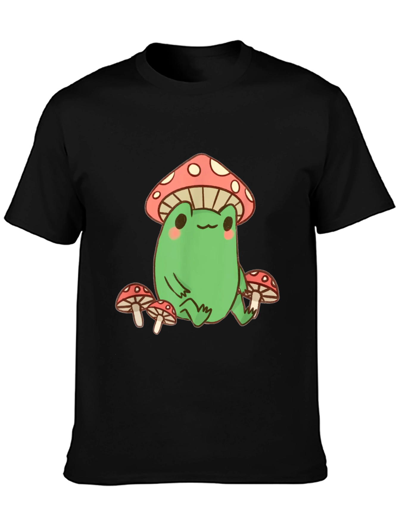 Frog Mushroom T-Shirt - Black