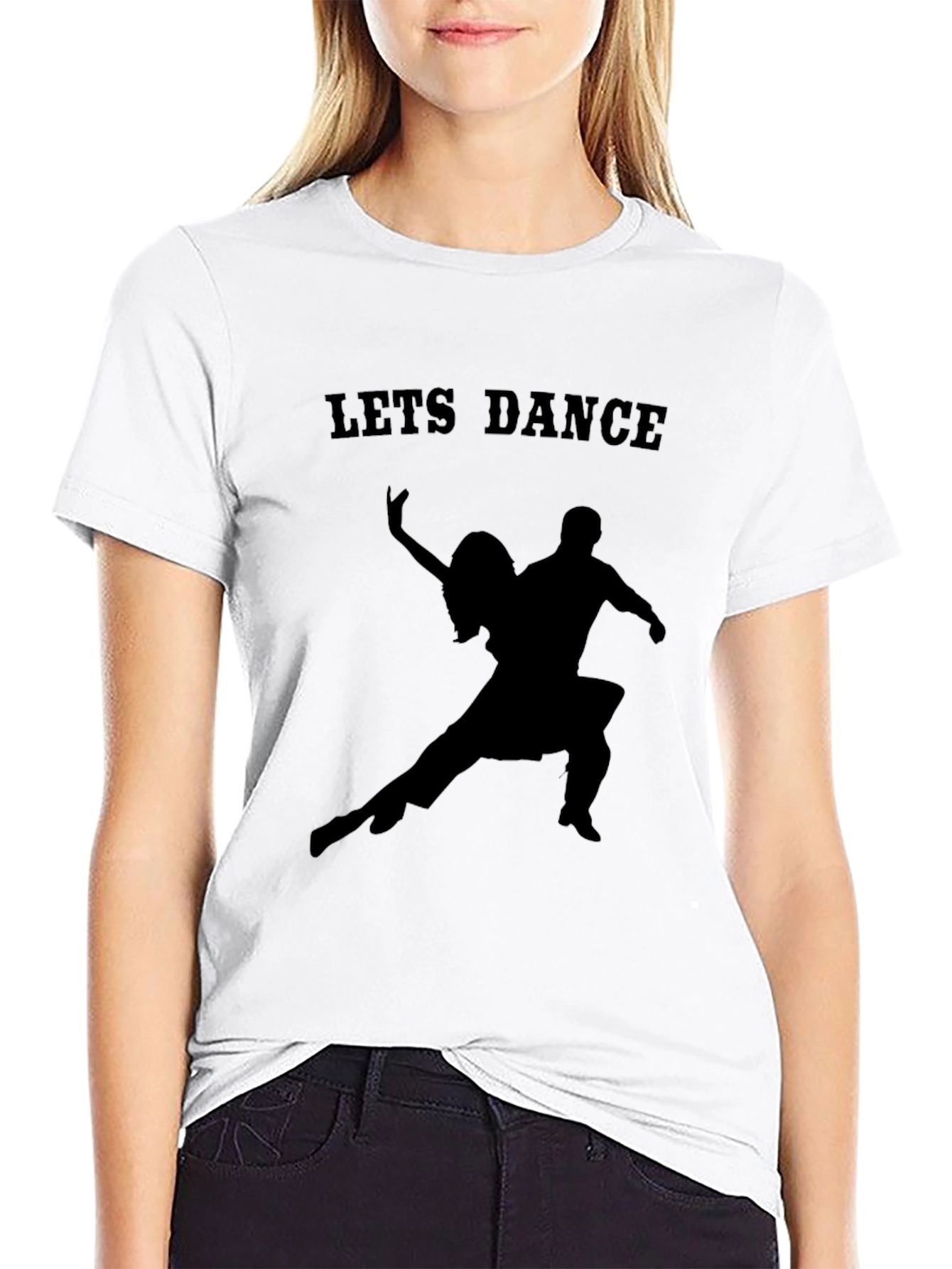 Lets Dance Graphic Tee - Black Cotton T-Shirt