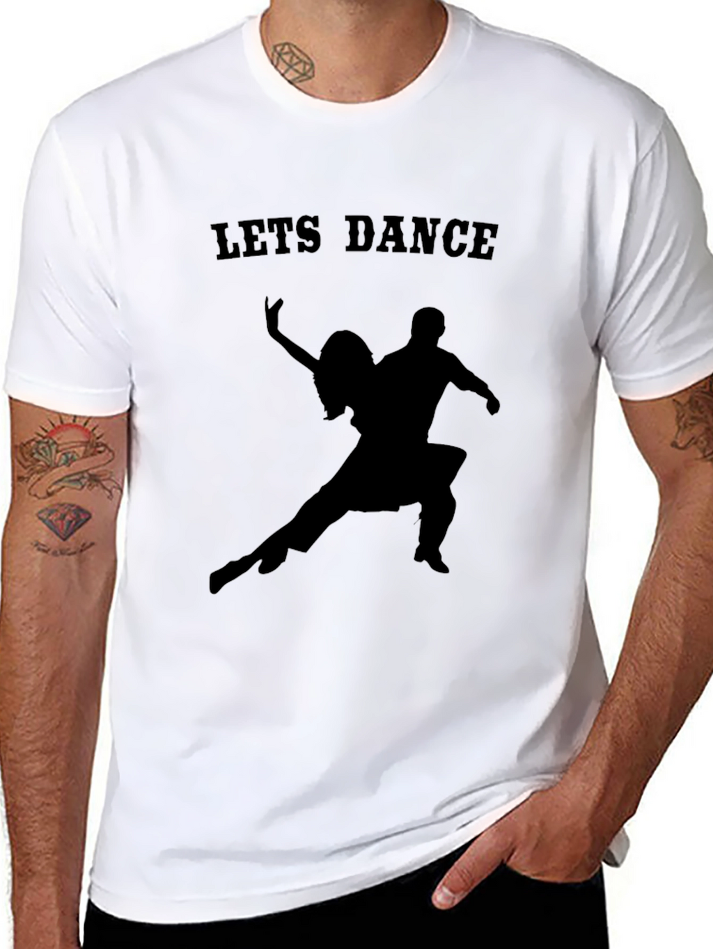 Lets Dance Graphic Tee - Black Cotton T-Shirt