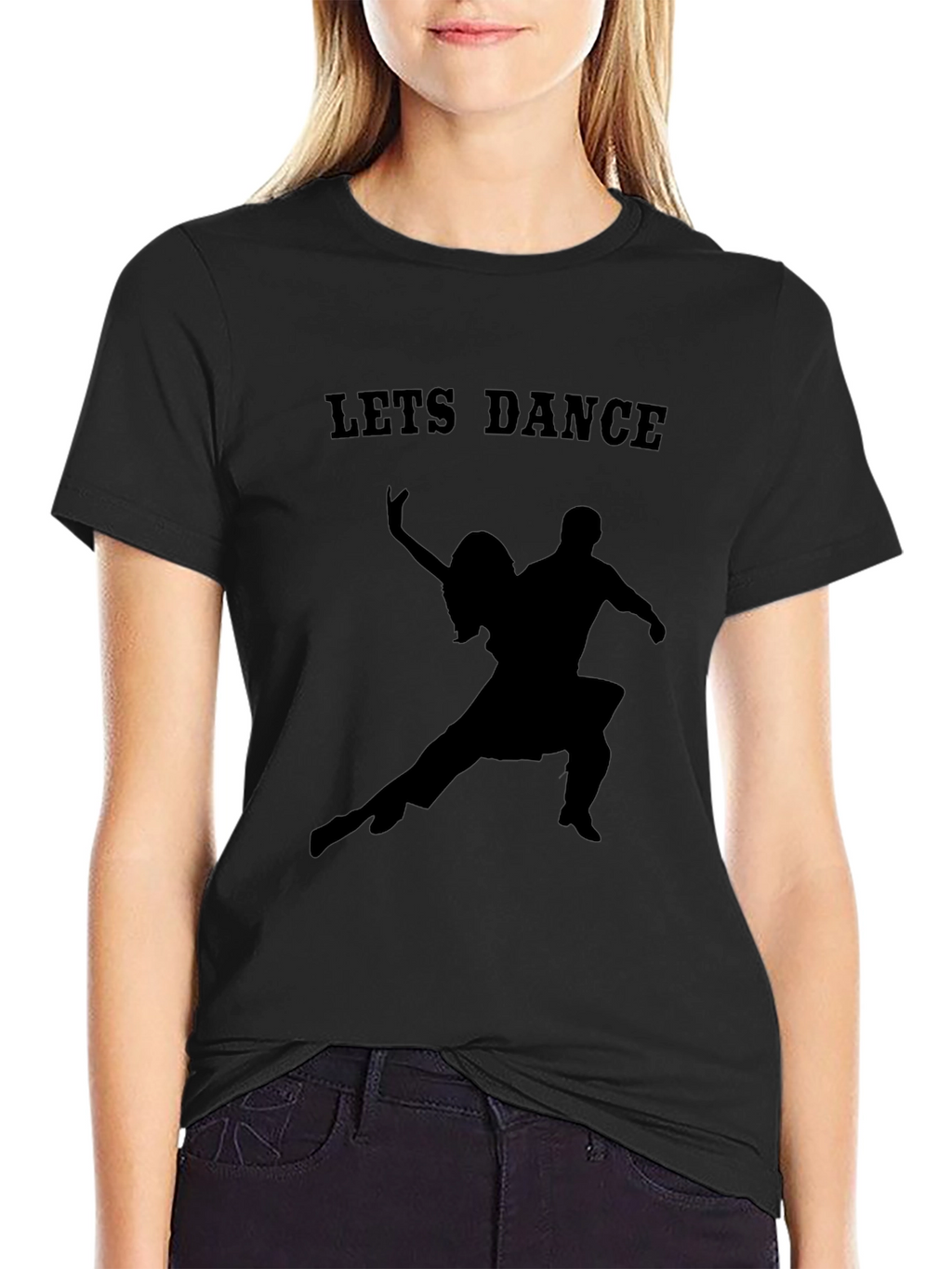 Lets Dance Graphic Tee - Black Cotton T-Shirt