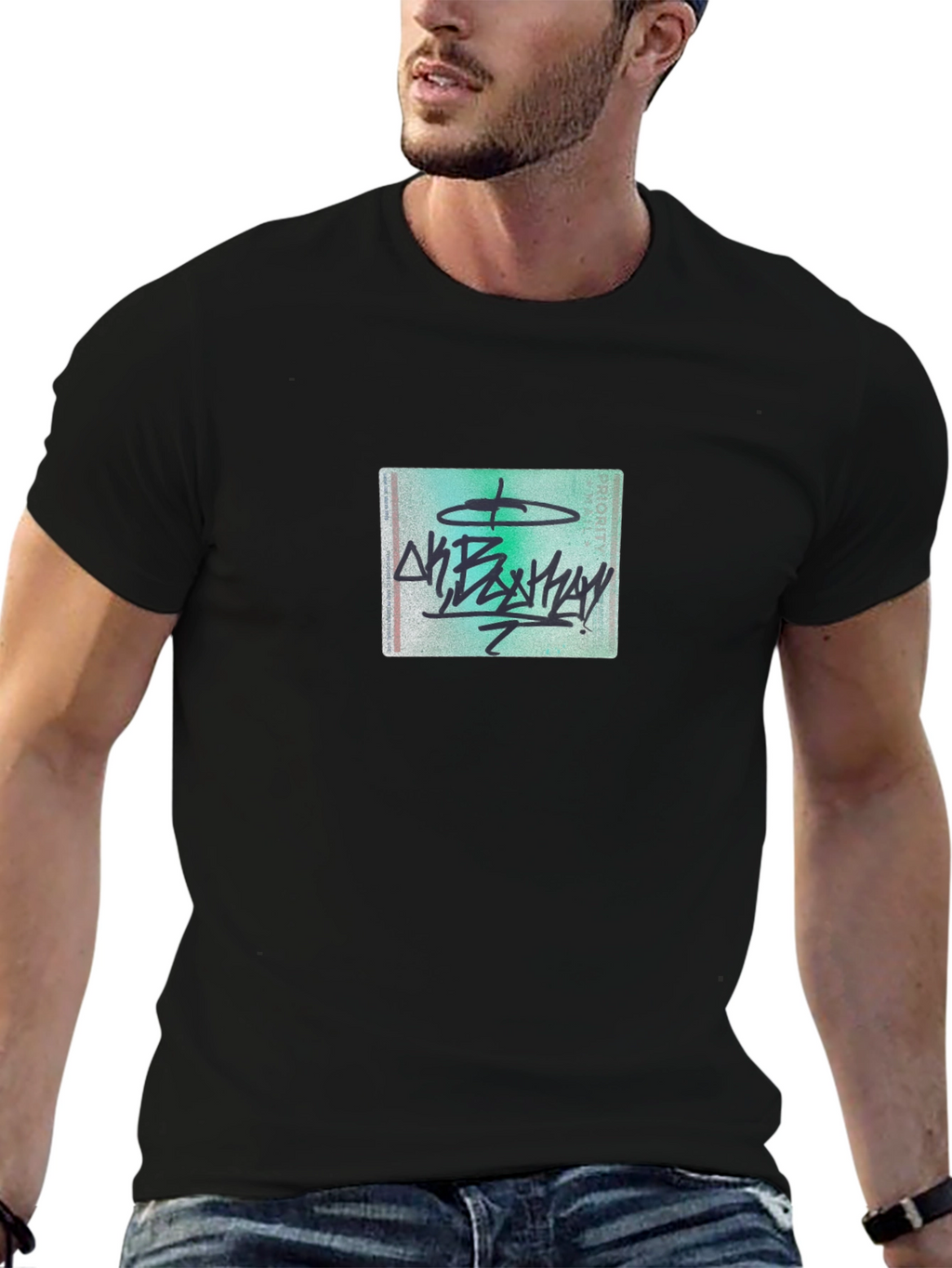 Graphic Tee - Black Crew Neck T-Shirt