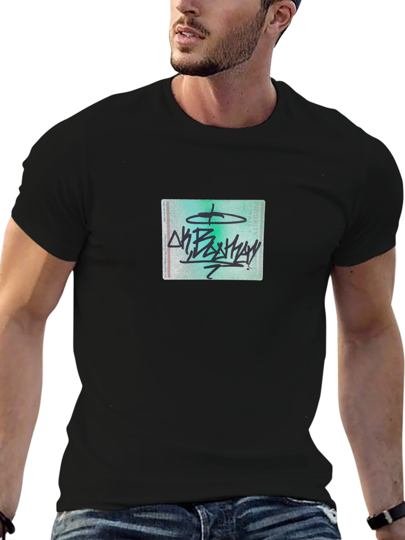 Graphic Tee - Black Crew Neck T-Shirt