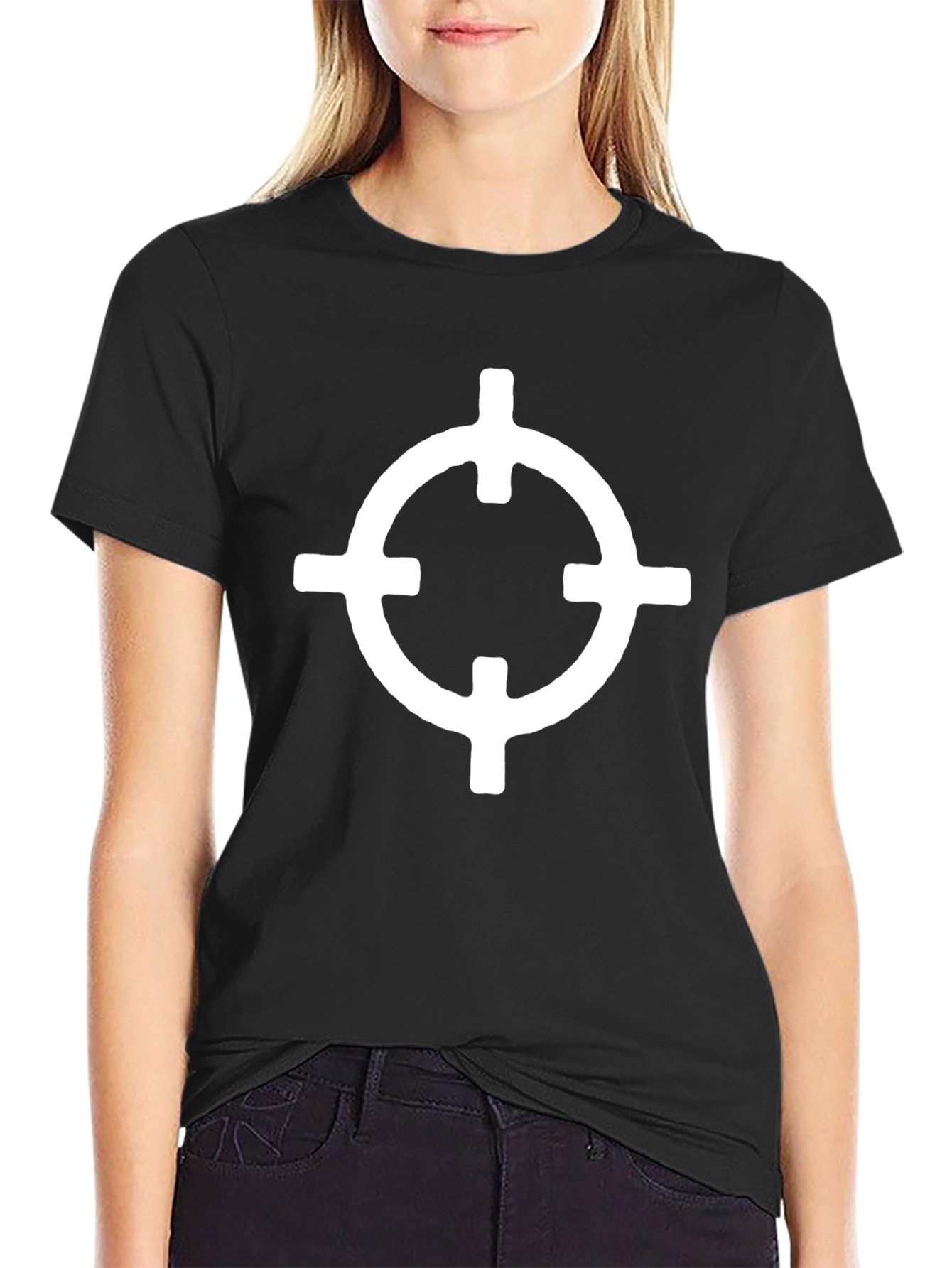 Graphic Tee - White Circle Target on Black