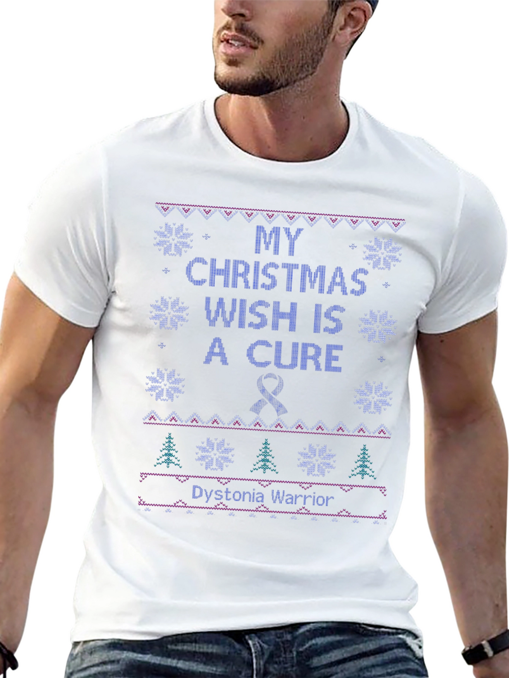Dystonia Warrior Ugly Christmas T-Shirt