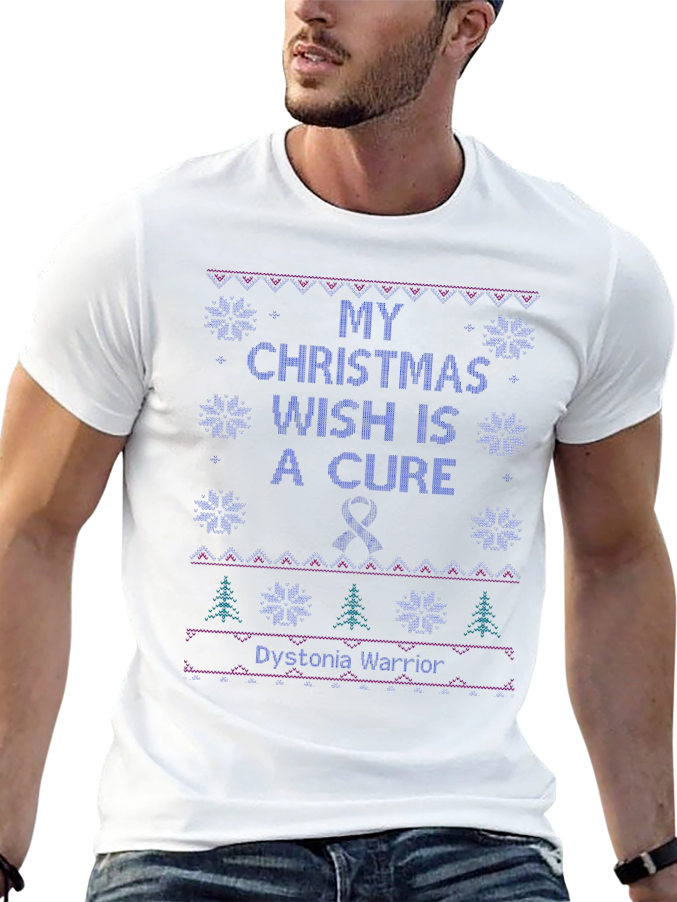 Dystonia Warrior Ugly Christmas T-Shirt