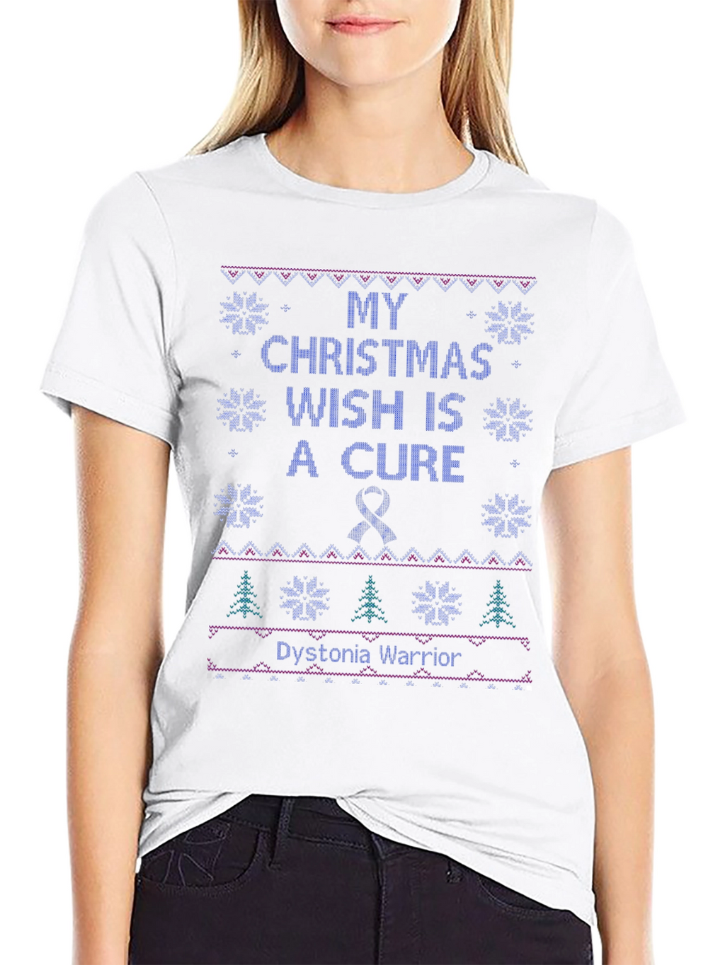 Dystonia Warrior Ugly Christmas T-Shirt