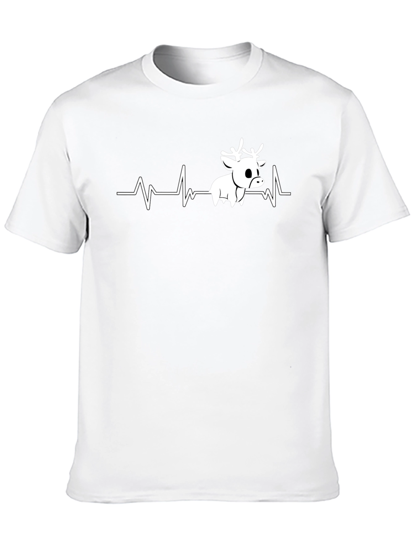 Reindeer Heartbeat T-Shirt - Novelty Graphic Tee