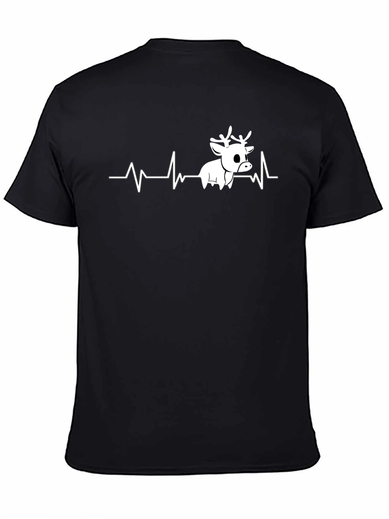 Reindeer Heartbeat T-Shirt - Novelty Graphic Tee