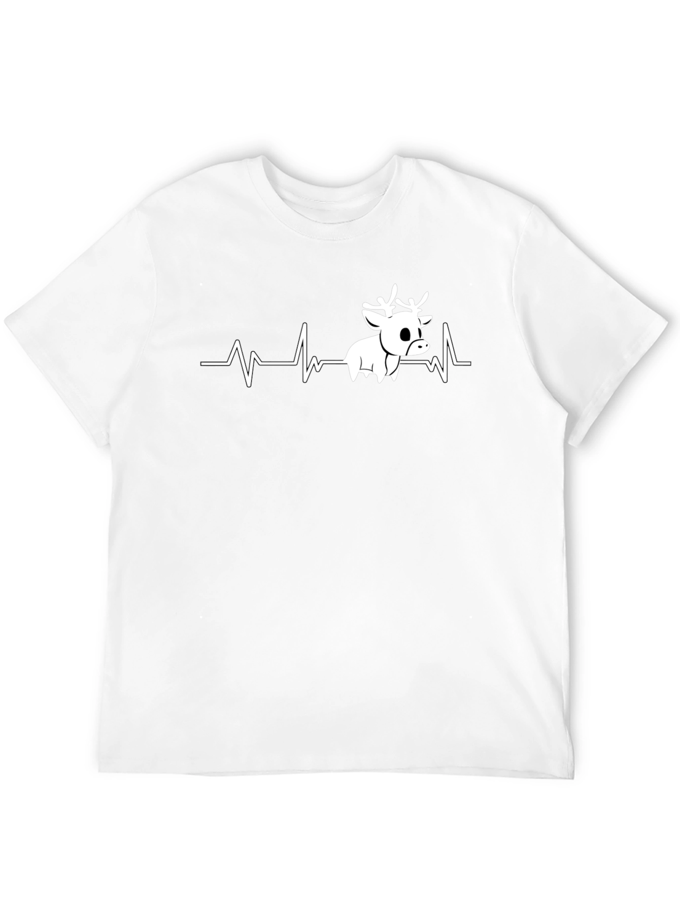 Reindeer Heartbeat T-Shirt - Novelty Graphic Tee