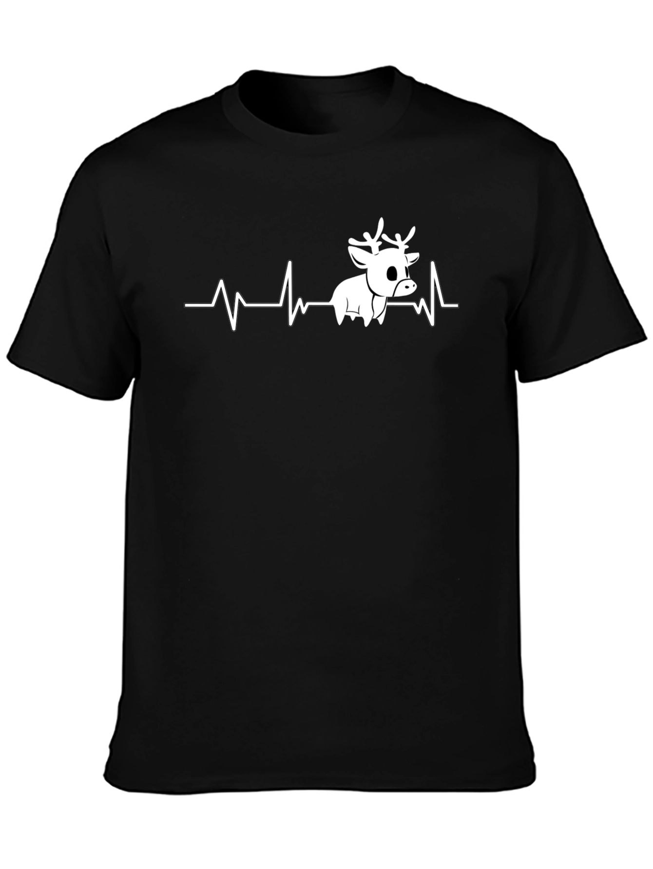 Reindeer Heartbeat T-Shirt - Novelty Graphic Tee