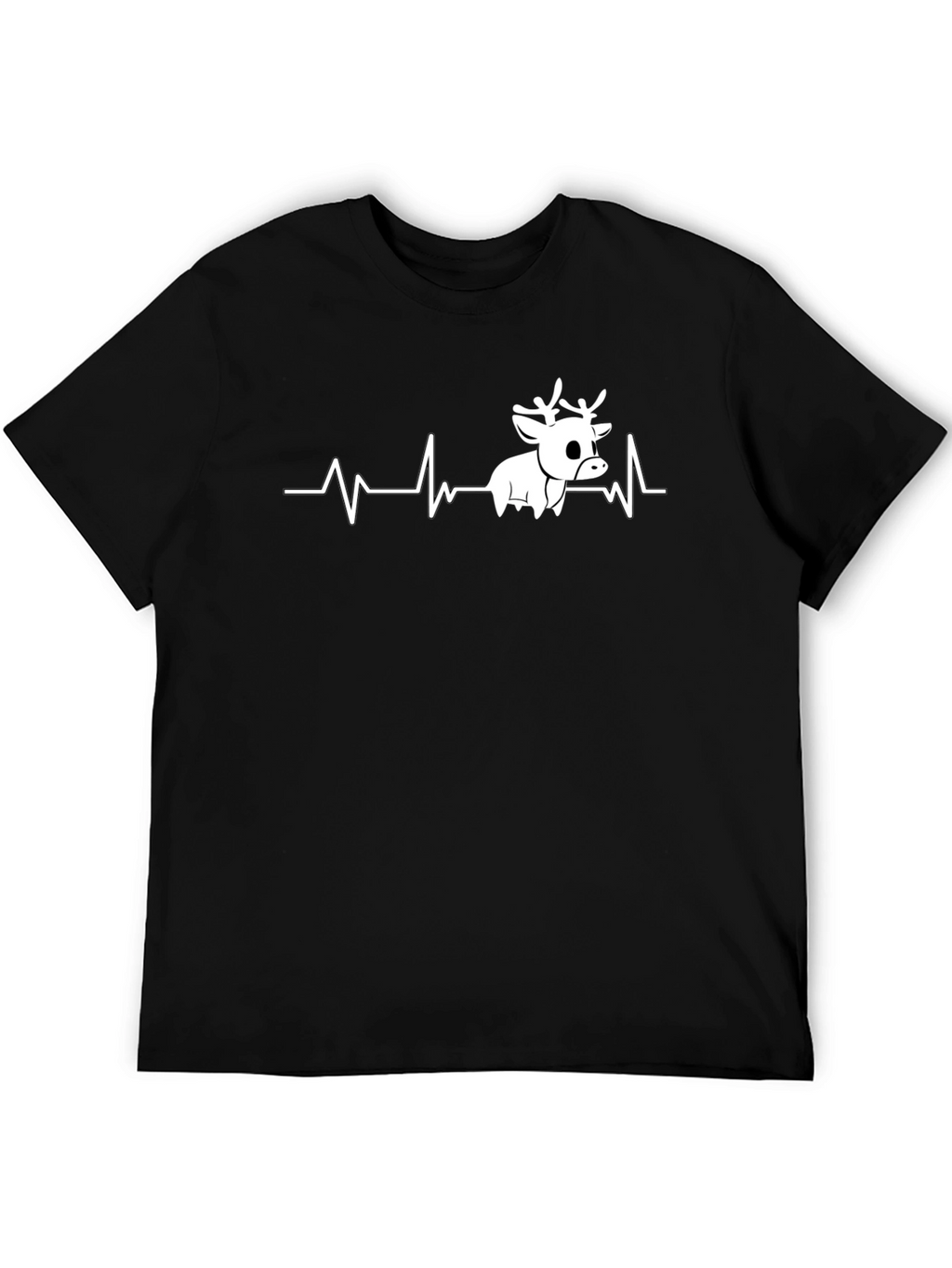 Reindeer Heartbeat T-Shirt - Novelty Graphic Tee