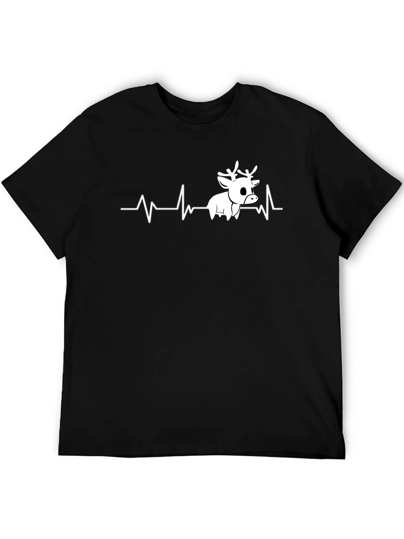 Reindeer Heartbeat T-Shirt - Novelty Graphic Tee