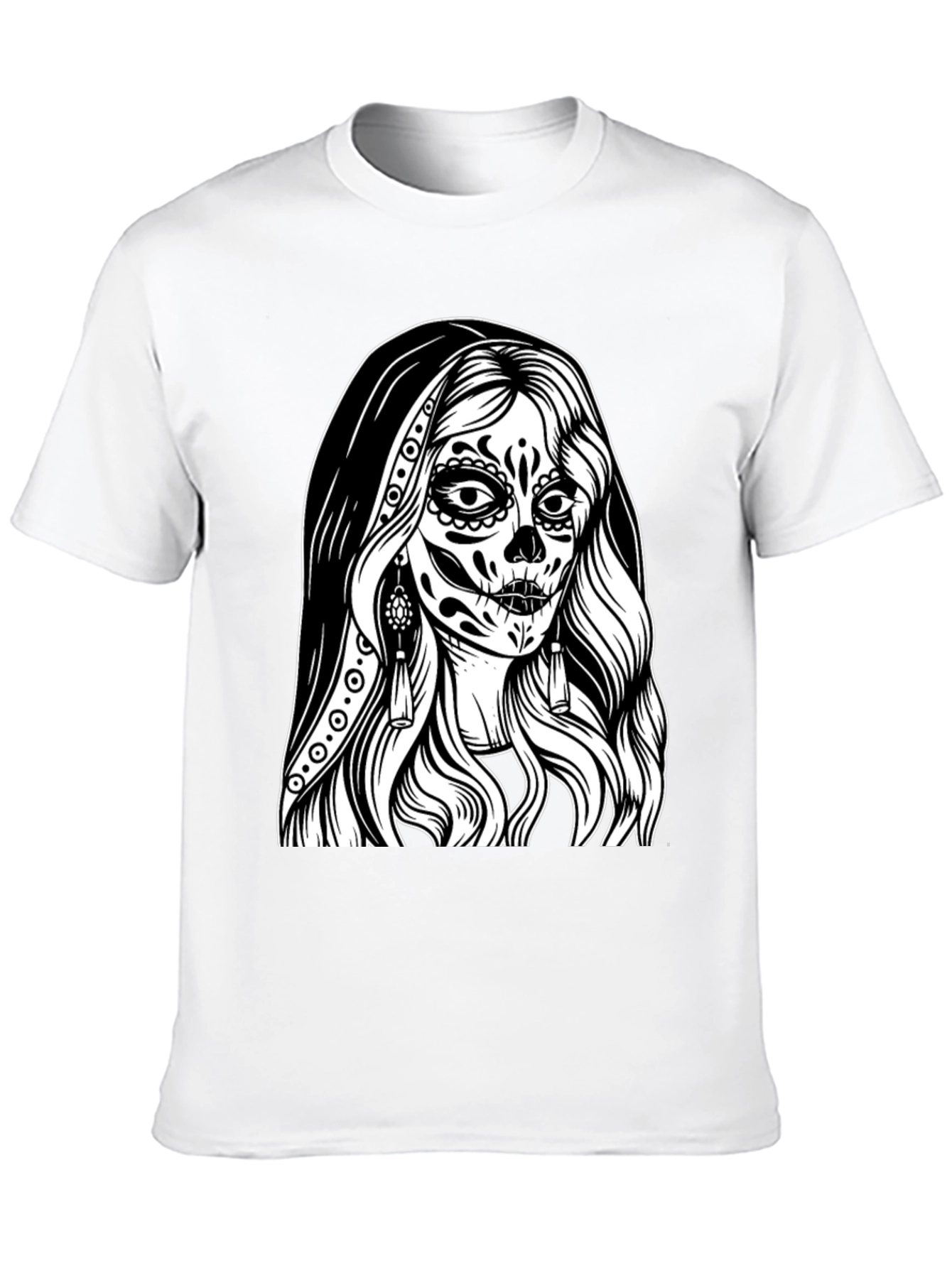 Day of the Dead Graphic Tee - Sugar Skull Woman