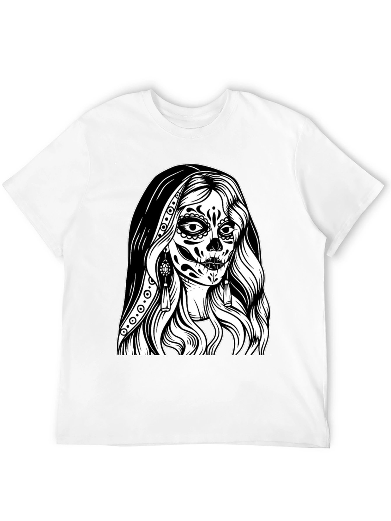 Day of the Dead Graphic Tee - Sugar Skull Woman