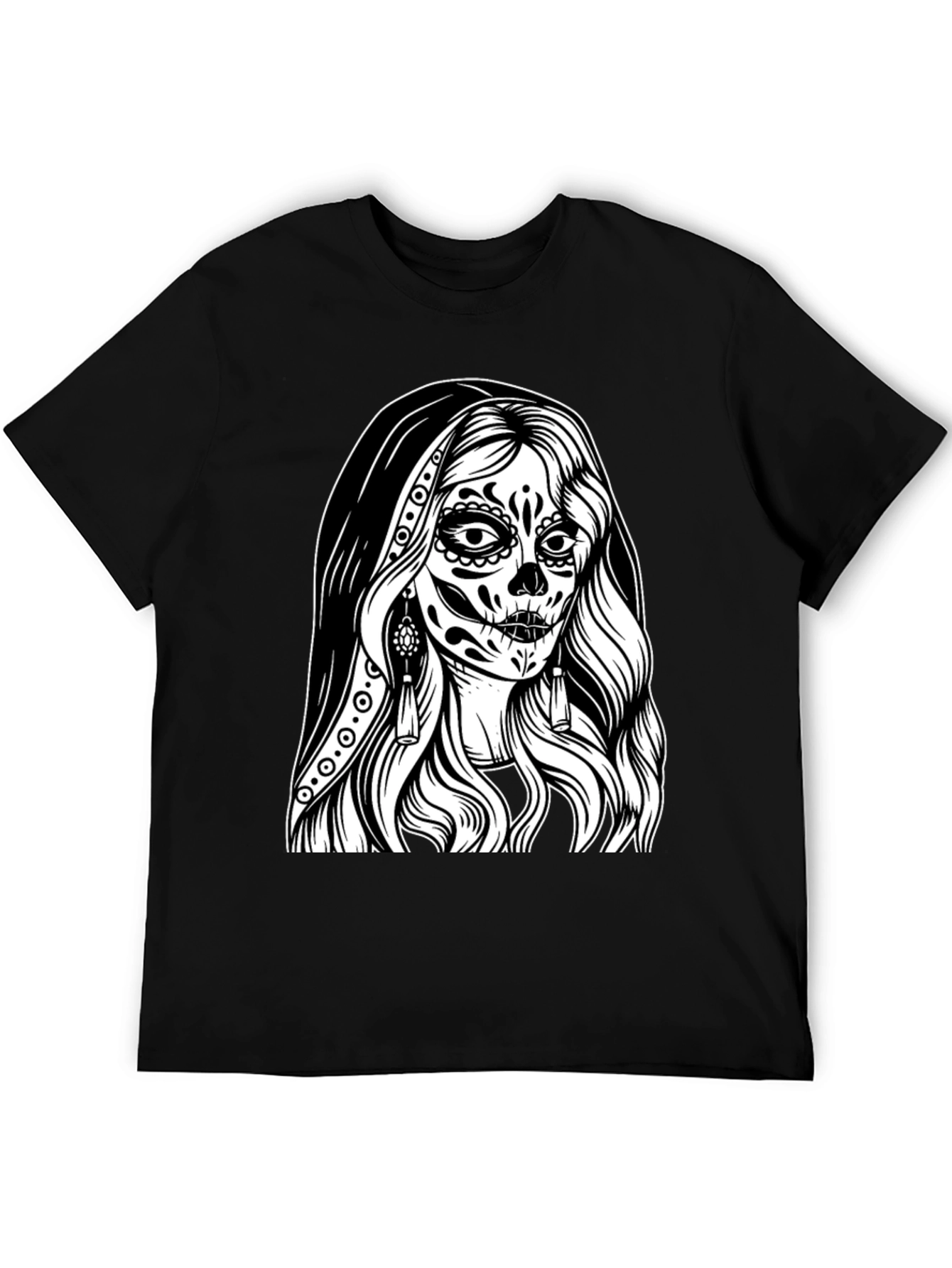 Day of the Dead Graphic Tee - Sugar Skull Woman