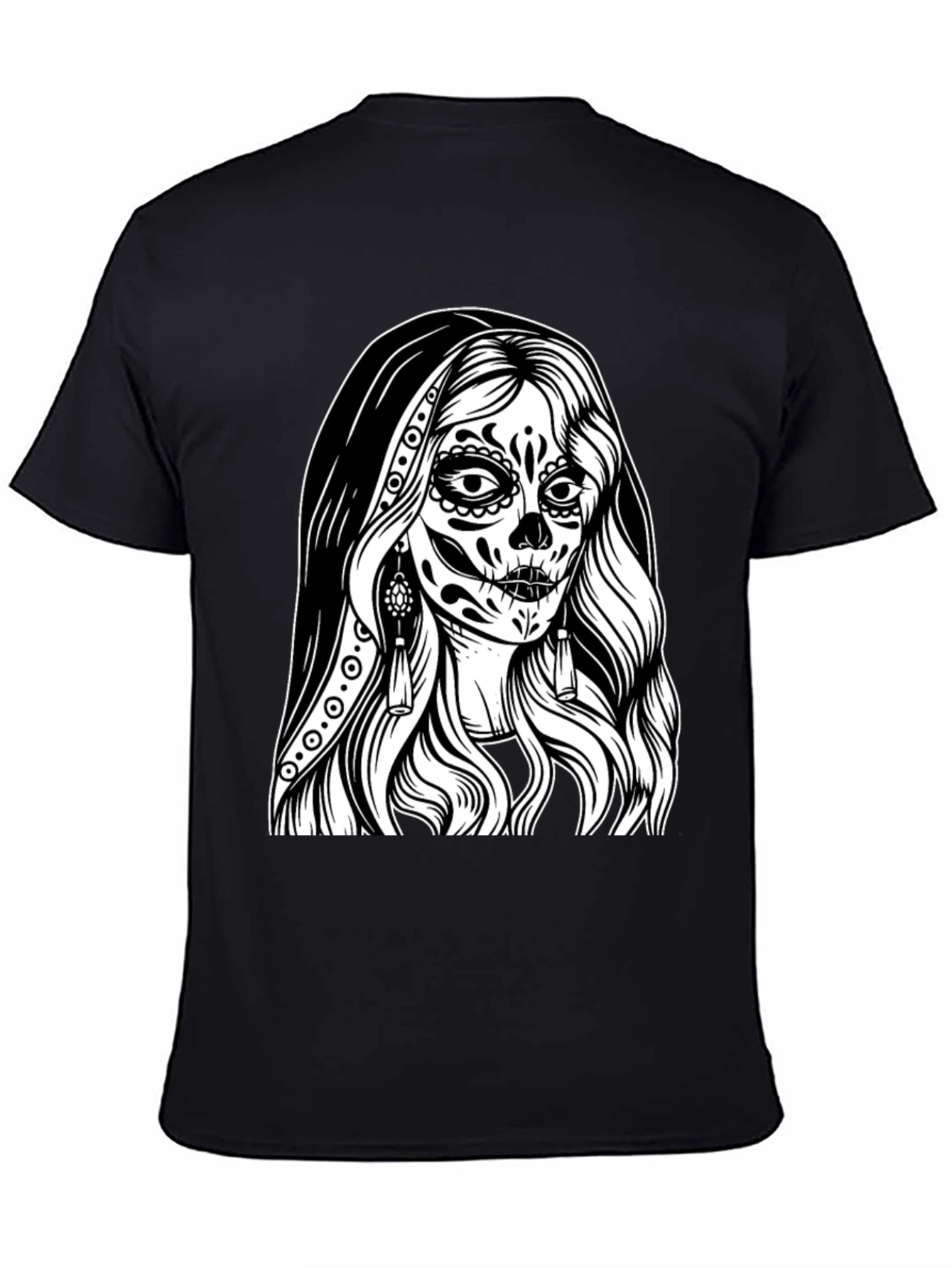 Day of the Dead Graphic Tee - Sugar Skull Woman
