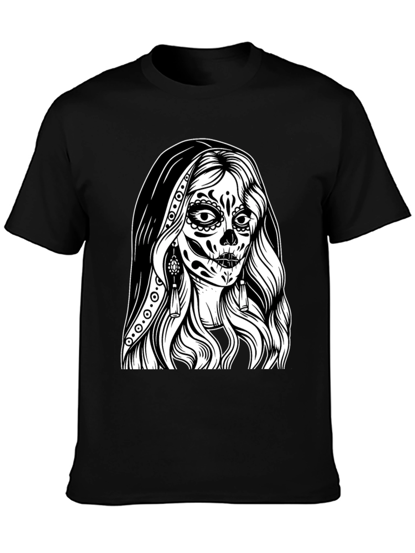 Day of the Dead Graphic Tee - Sugar Skull Woman