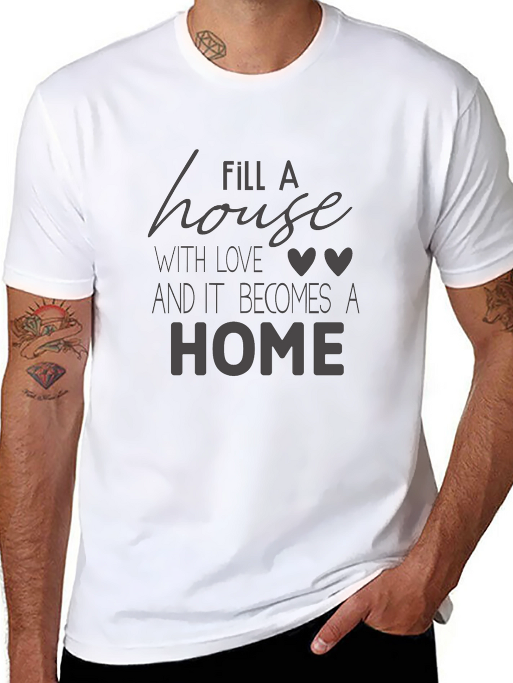 Fill A House With Love Black Graphic Tee