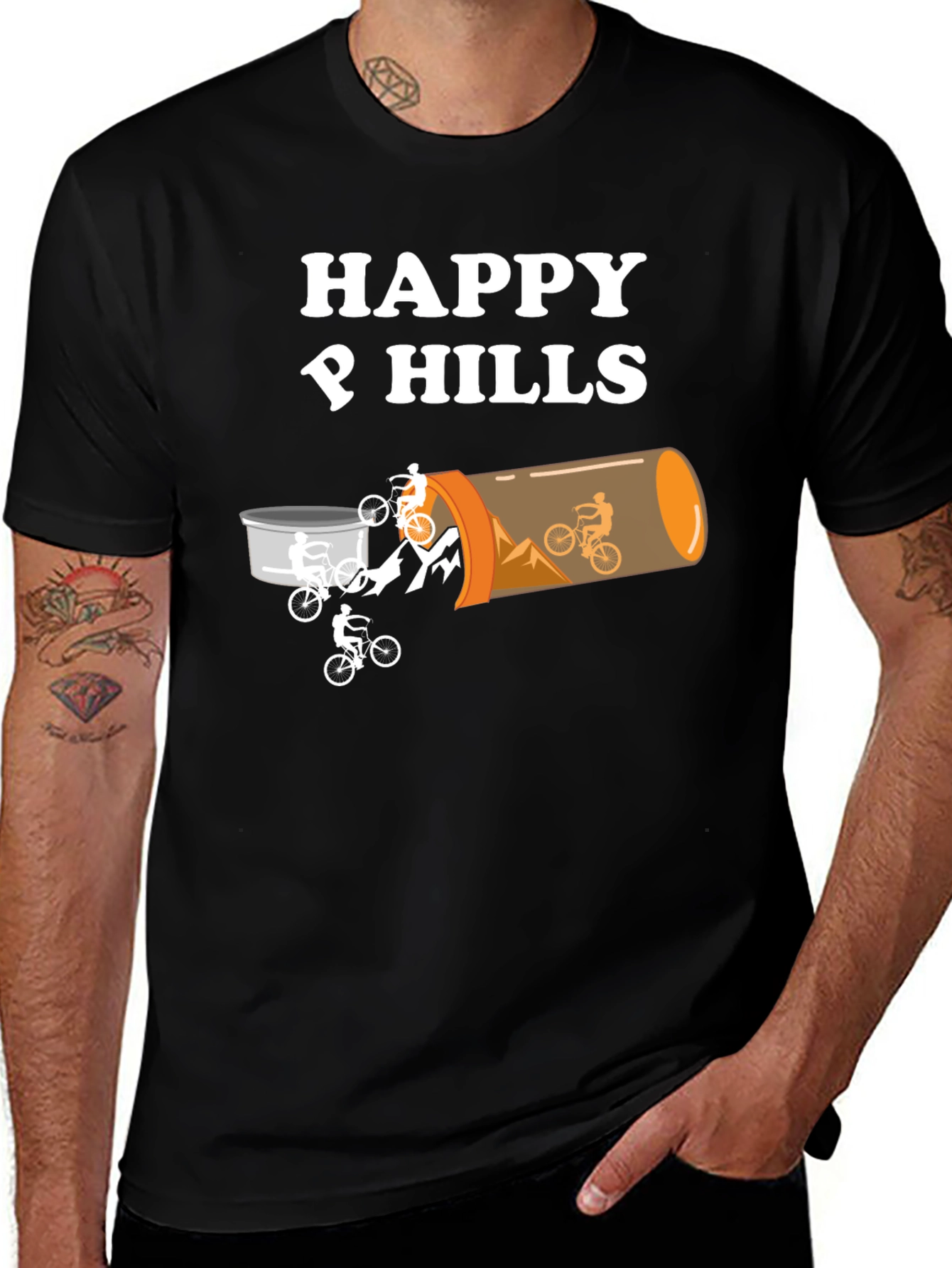 Happy Hills Mountain Bike T-Shirt - Black