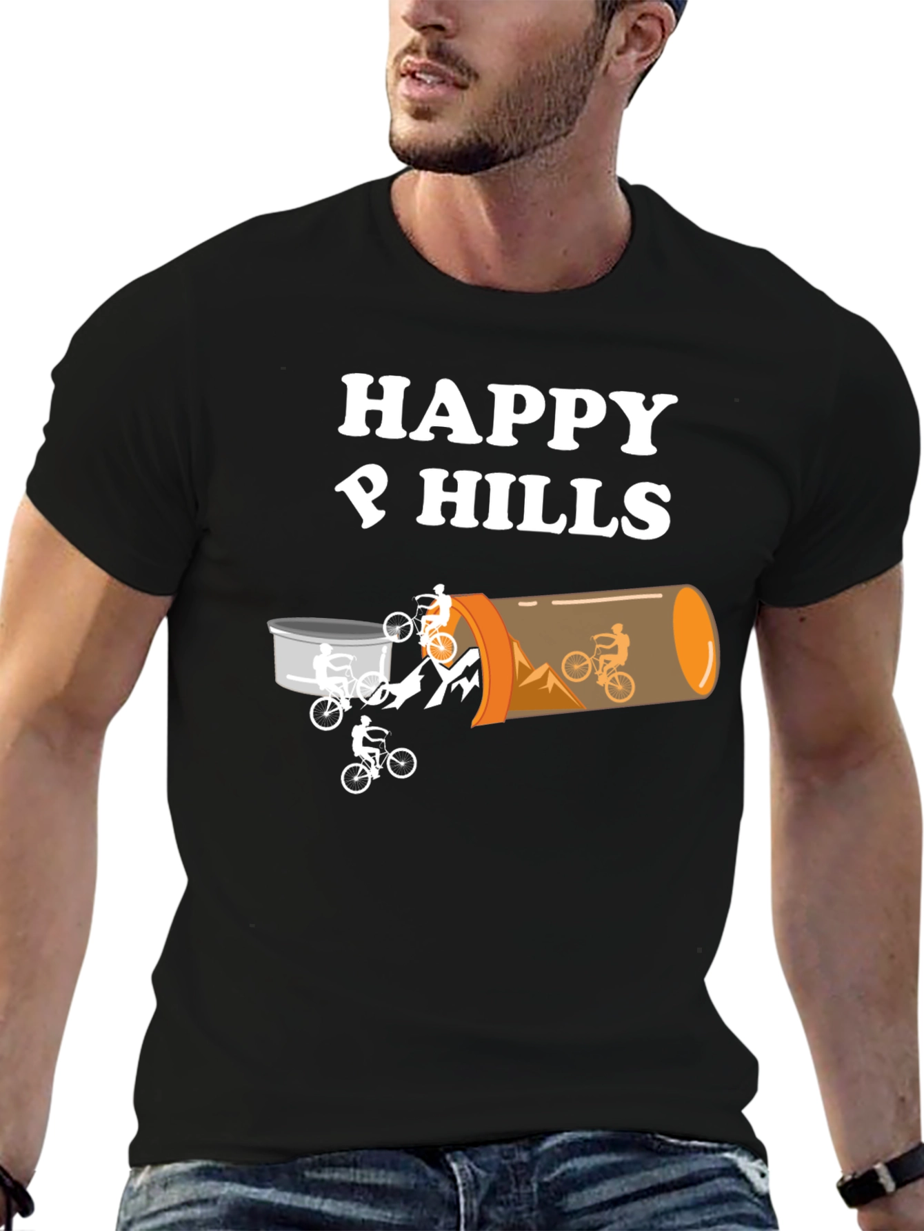 Happy Hills Mountain Bike T-Shirt - Black