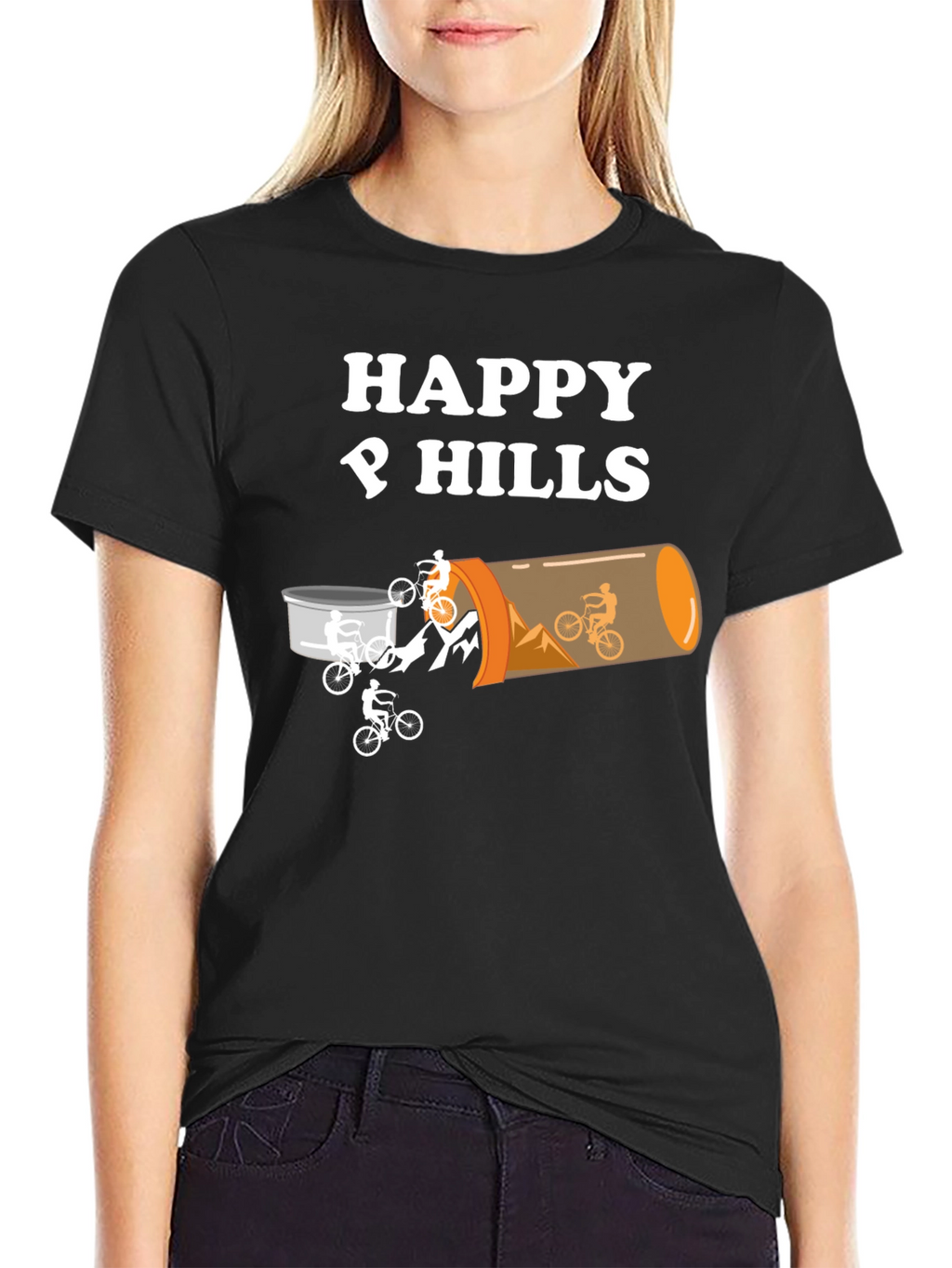 Happy Hills Mountain Bike T-Shirt - Black