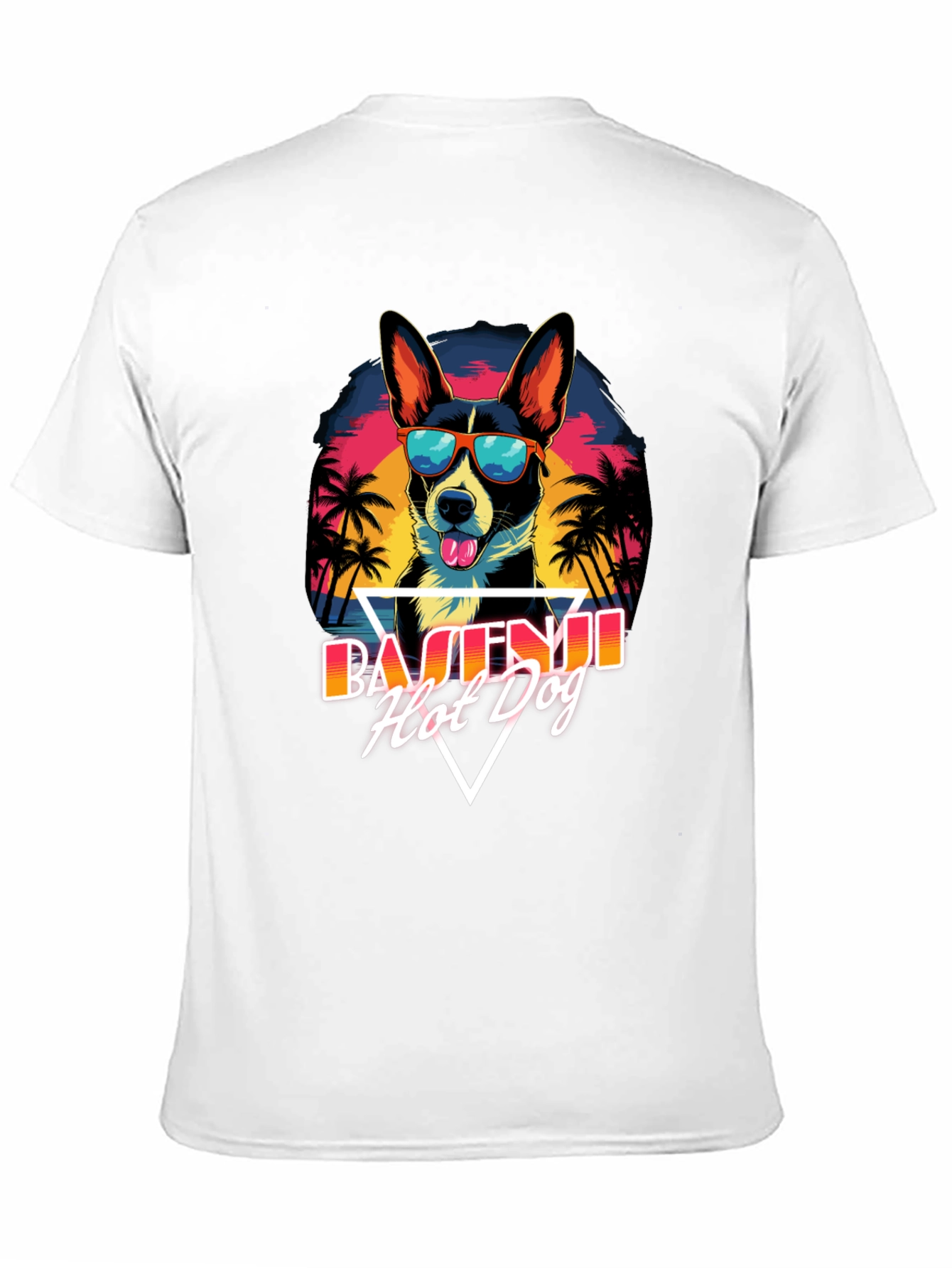 Basenji Hot Dog T-Shirt - Retro Summer Vibes
